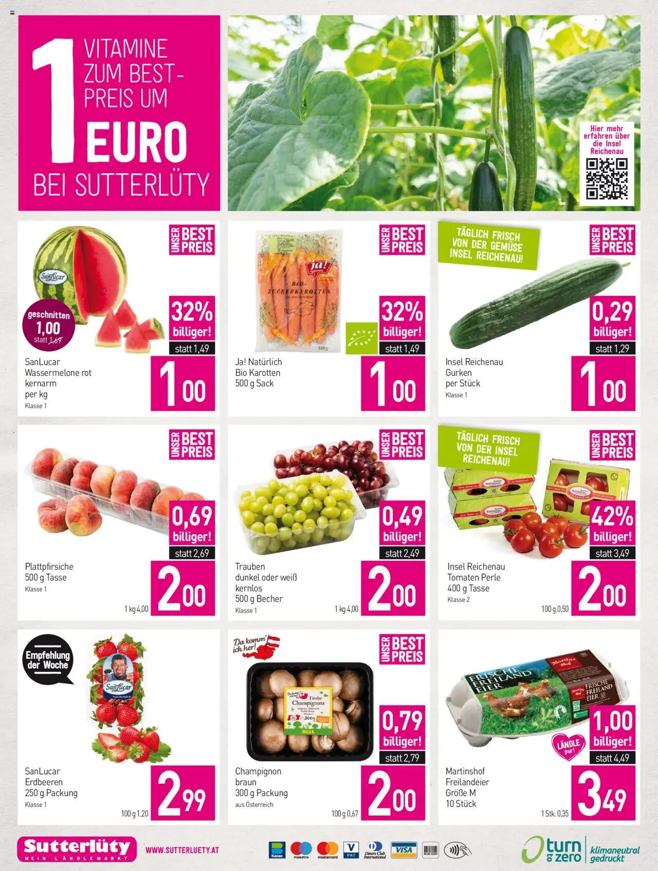 Sutterlüty Flugblatt gültig ab 07.08.2025 | Seite: 20 | Produkte: Erdbeeren, Gurken, Wassermelone, Tomaten