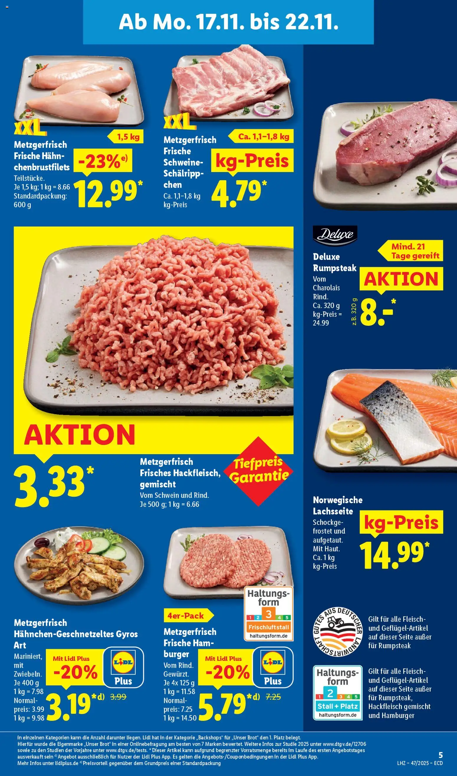 Lidl - Black Friday – gültig ab 17.11.2025 | Seite: 13 | Produkte: Rumpsteak, Burger, Gyros, Fleisch