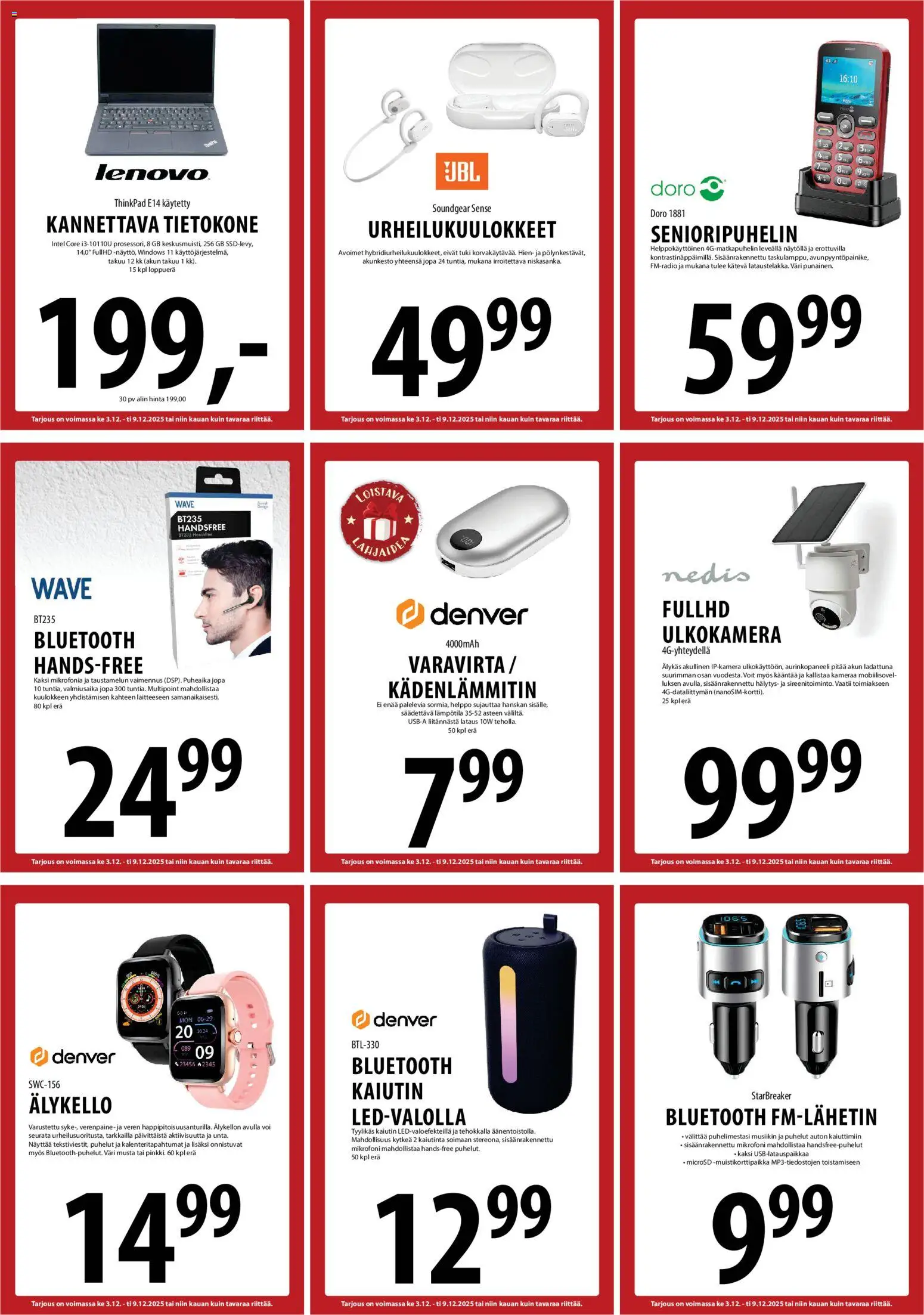 Tuuri tarjoukset – voimassa 03.12.2025 alkaen | Sivu: 18 | Tuotteet: Mikrofoni, Kaiutin, Älykello, Voi