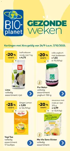 BioPlanet folder - Voorbeeld van een folder van BioPlanet, geldig van 24.09.2025