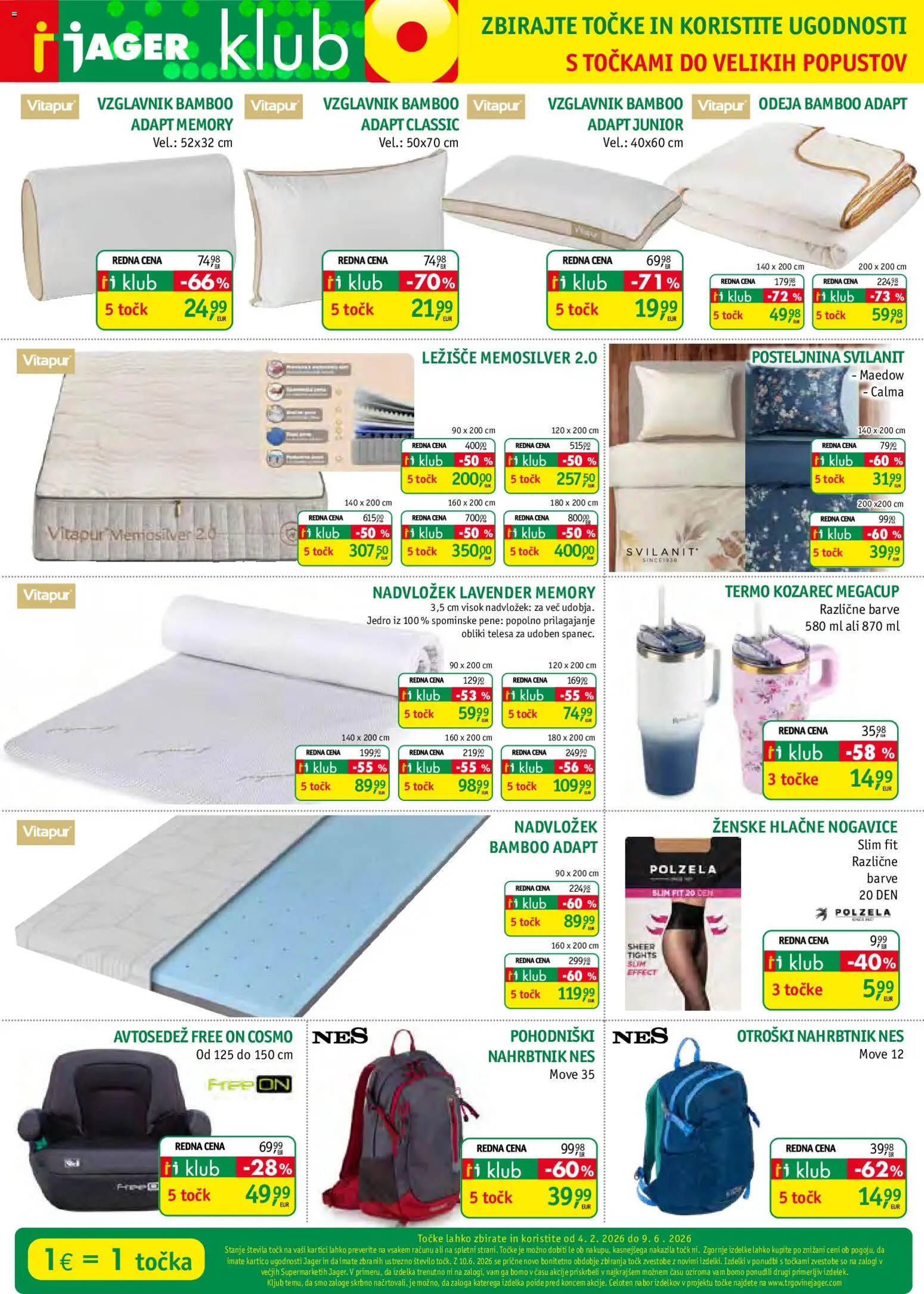 Novi Jager katalog ponudbe – veljaven od 18.02.2026 | Stran: 3 | Izdelki: Vzglavnik, Ležišče, Nadvložek, Nogavice