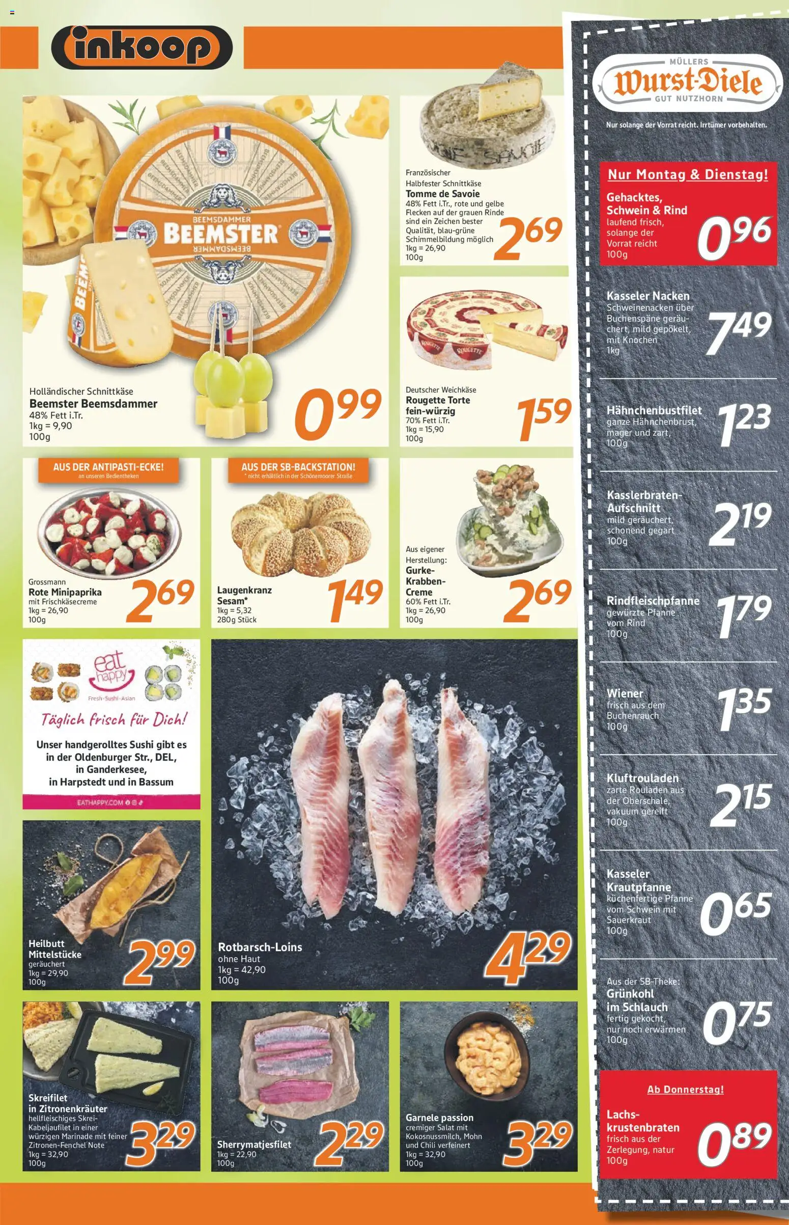 Inkoop Prospekt 	 – gültig ab 23.02.2026 | Seite: 3 | Produkte: Kasseler nacken, Lachs, Chili, Salat