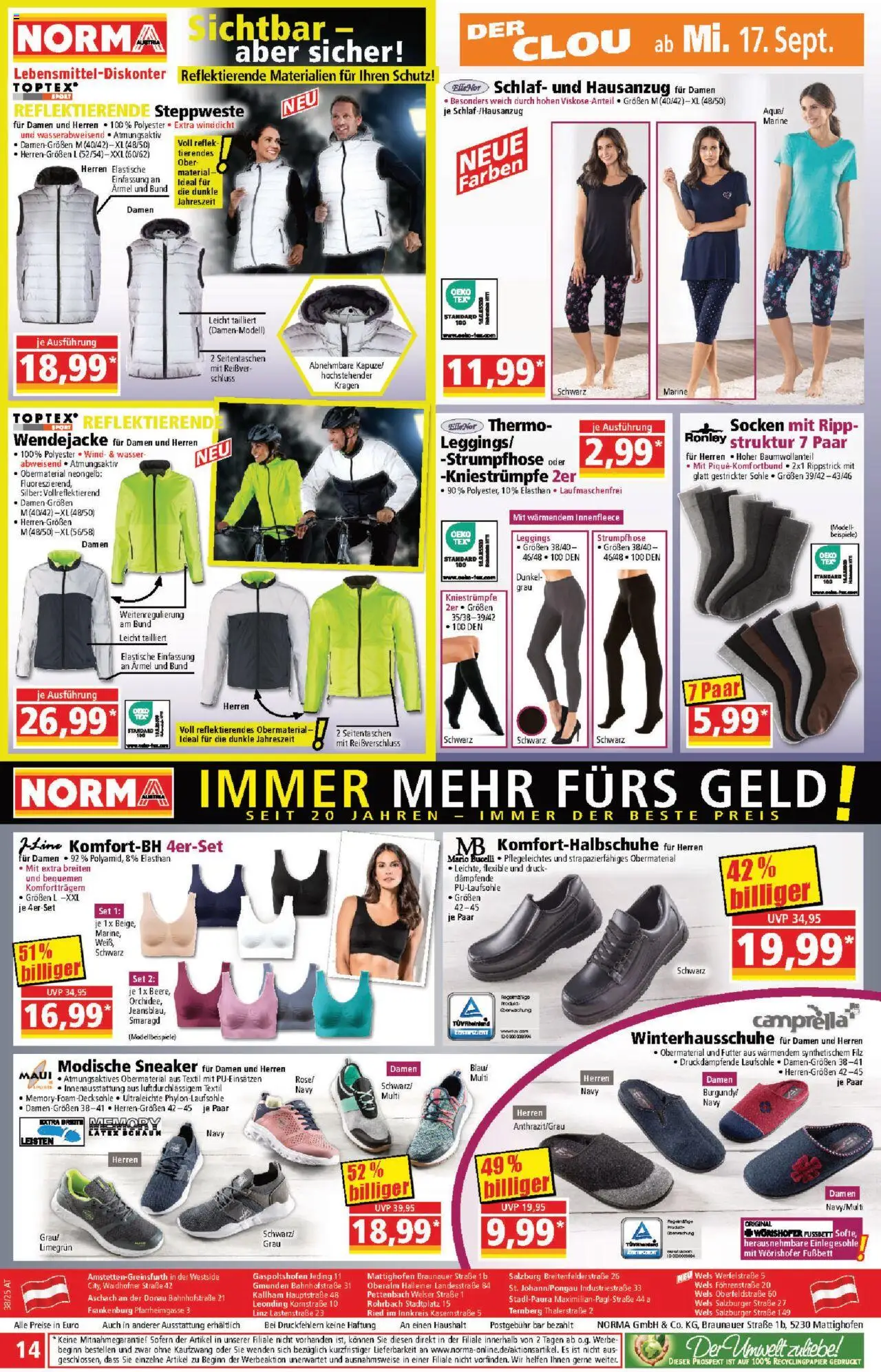 Norma Flugblatt gültig ab 08.09.2025 | Seite: 14 | Produkte: Socken, Leggings, Wasser, Strumpfhose