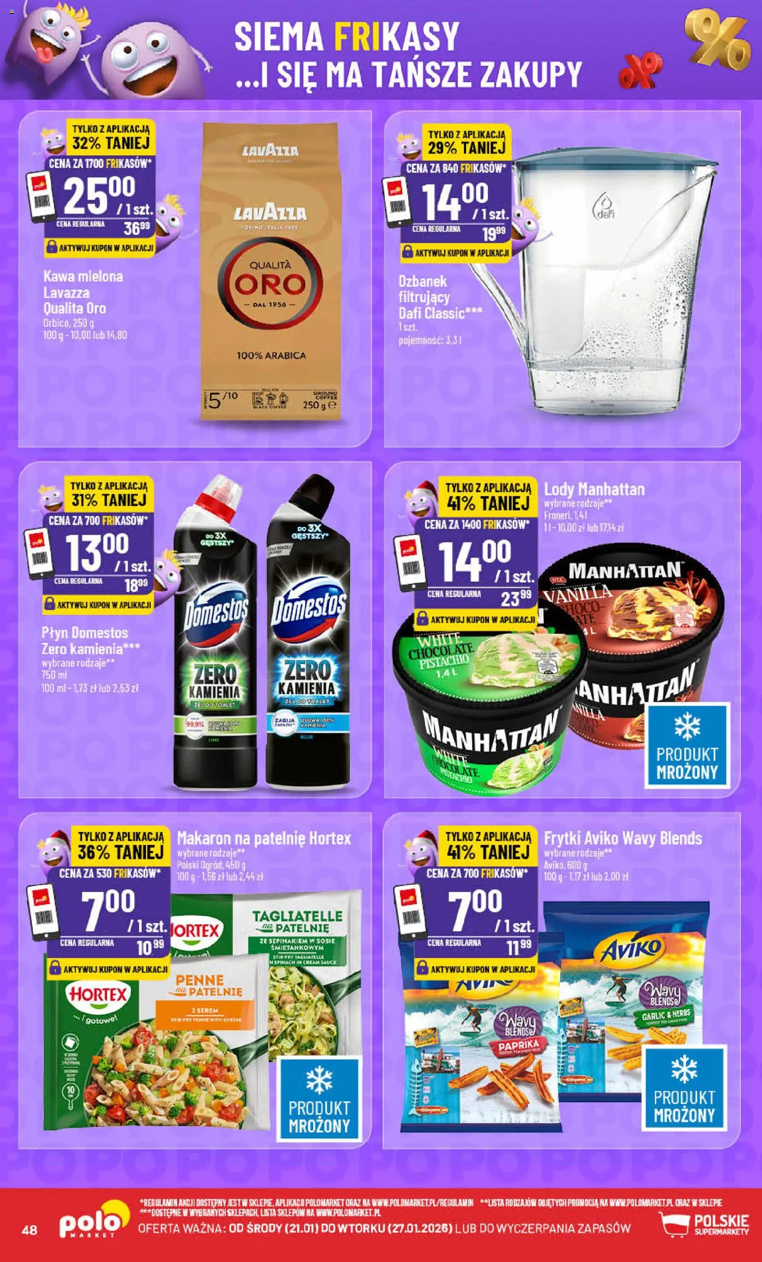 POLOmarket Gazetka od 21.01.2026 | Strona: 48 | Produkty: Dzbanek, Penne, Tagliatelle, Lody