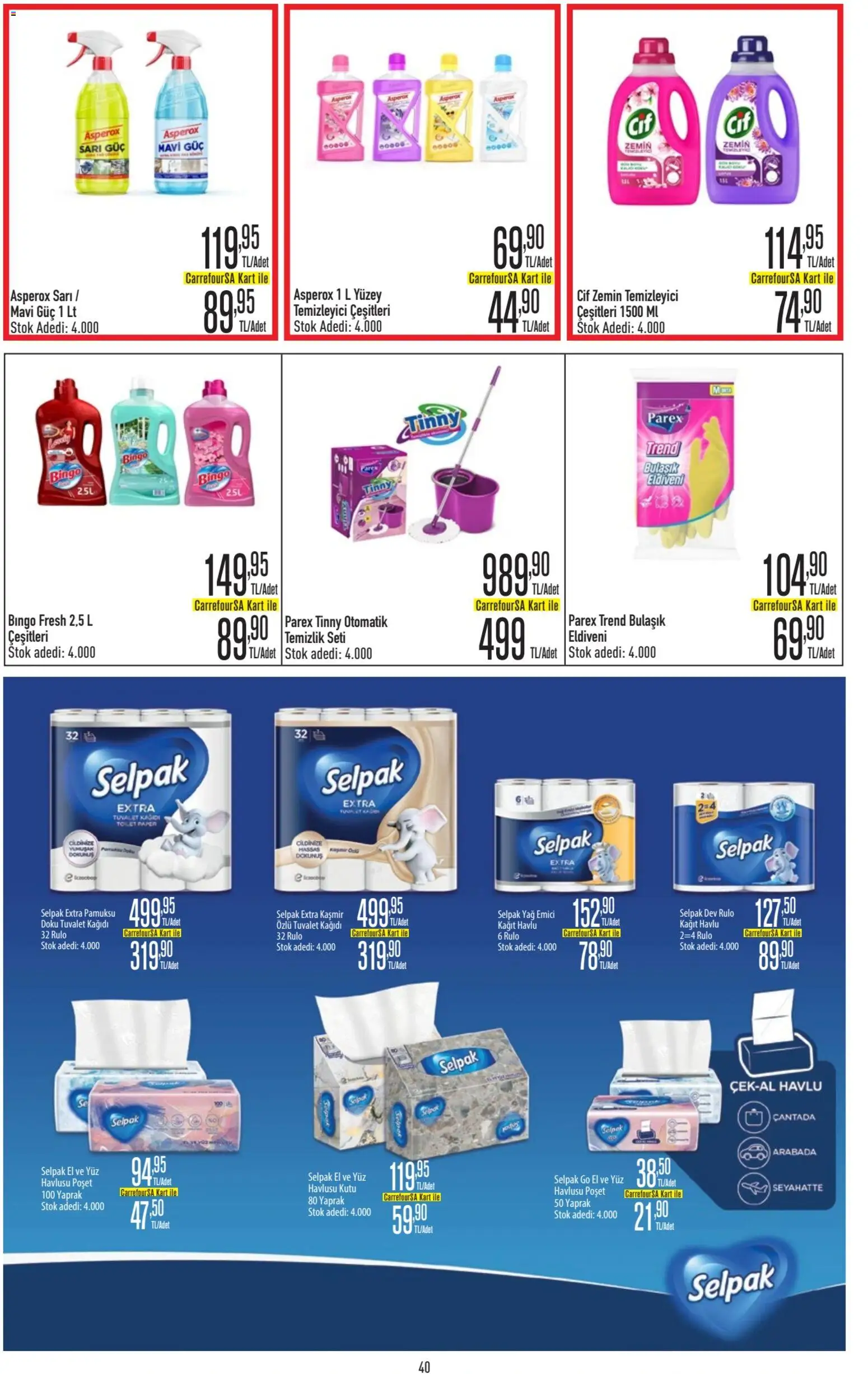 CarrefourSA Katalog - 15.01.2026 tarihinden itibaren geçerlidir | Sayfa: 40 | Ürünler: Tuvalet, Yağ, Kağıt havlu, Tuvalet kağıdı