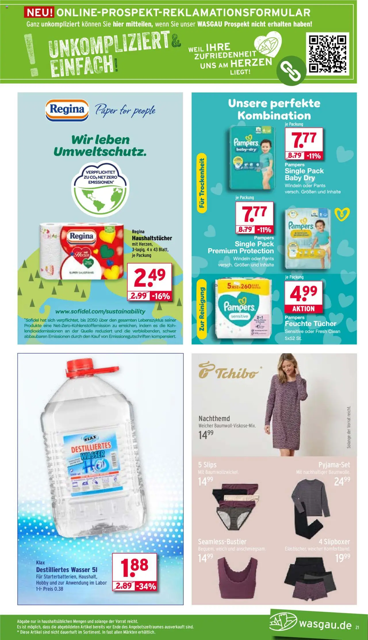 Wasgau Prospekt 	 - gültig ab dem 25.08.2025 | Seite: 21 | Produkte: Pampers, Wasser