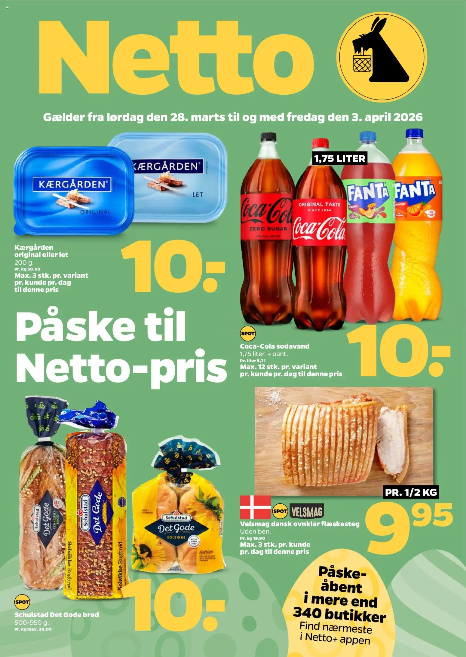 Netto tilbudsavis – gyldig fra 28.03.2026 | Side: 1 | Produkter: Brød, Sodavand, Flæskesteg, Rugbrød