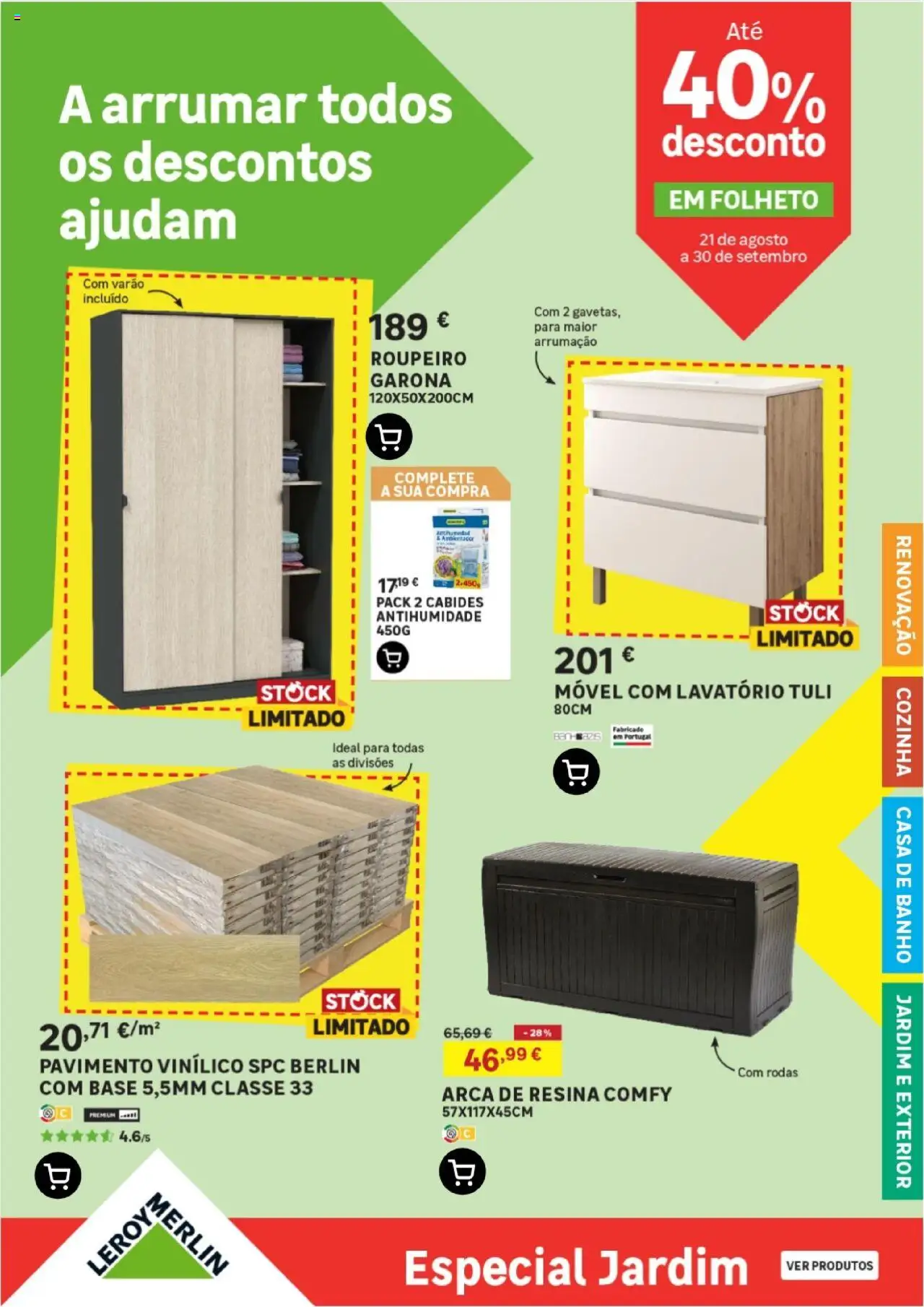 Leroy Merlin -  Madeira │ válido de 21.08.2025 | Página: 1 | Produtos: Cabides, Base, Casa de banho, Banho