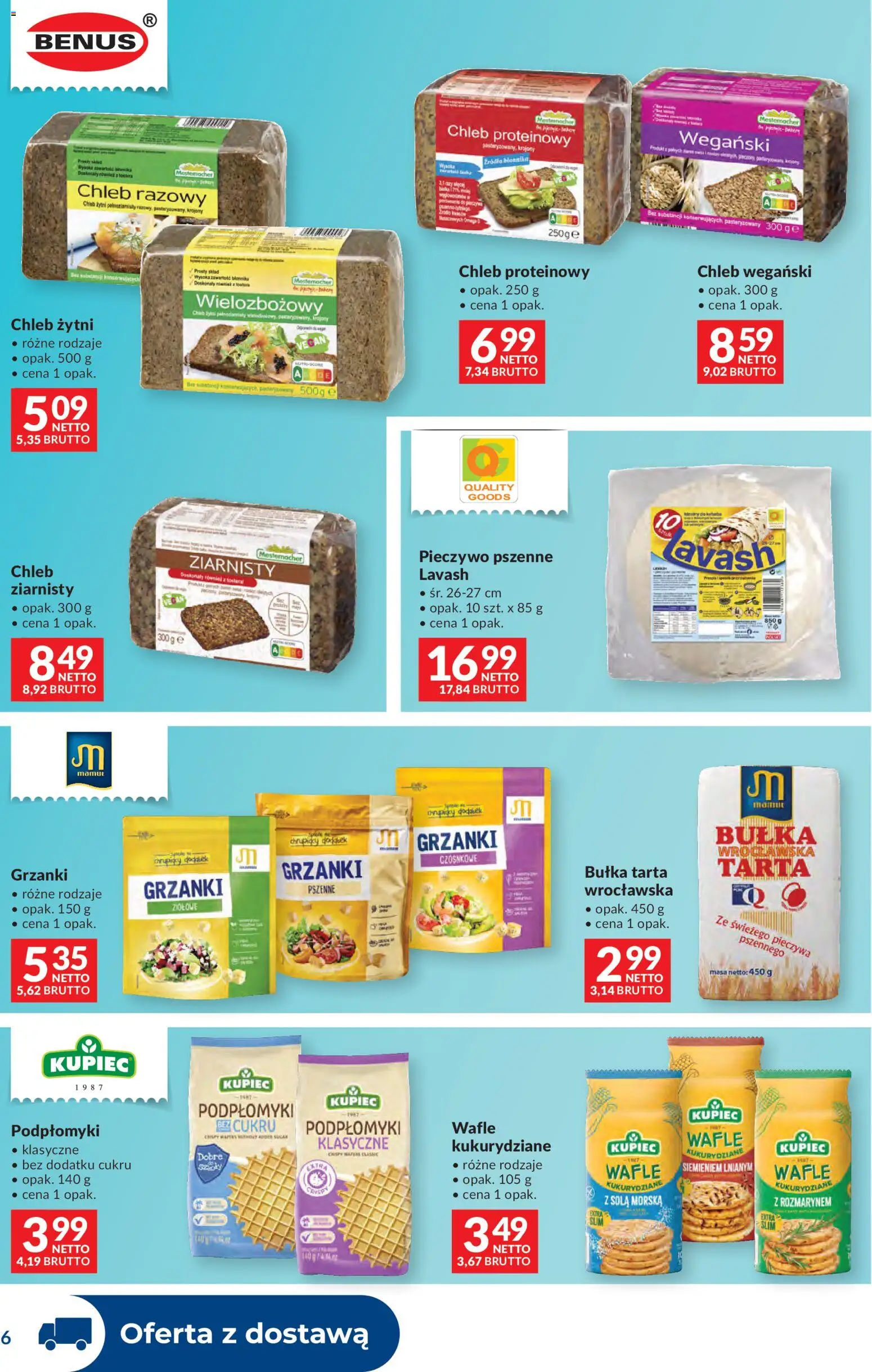 Makro gazetka - Dystrybucja do sklepów od 28.04.2026 | Strona: 6 | Produkty: Chleb żytni, Chleb proteinowy, Bułka tarta, Bułka