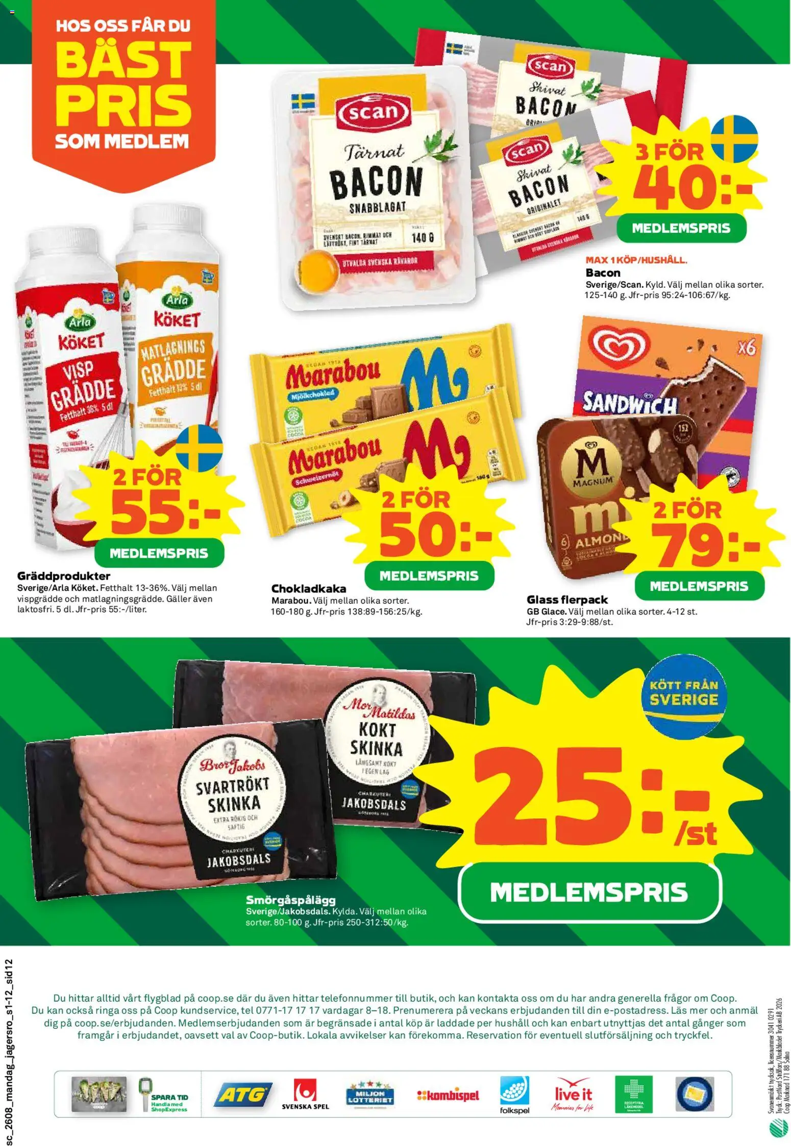 Coop Forum reklamblad aktuell från 16.02.2026 | Sida: 12 | Produkter: Visp, Galler, Skinka, Glass