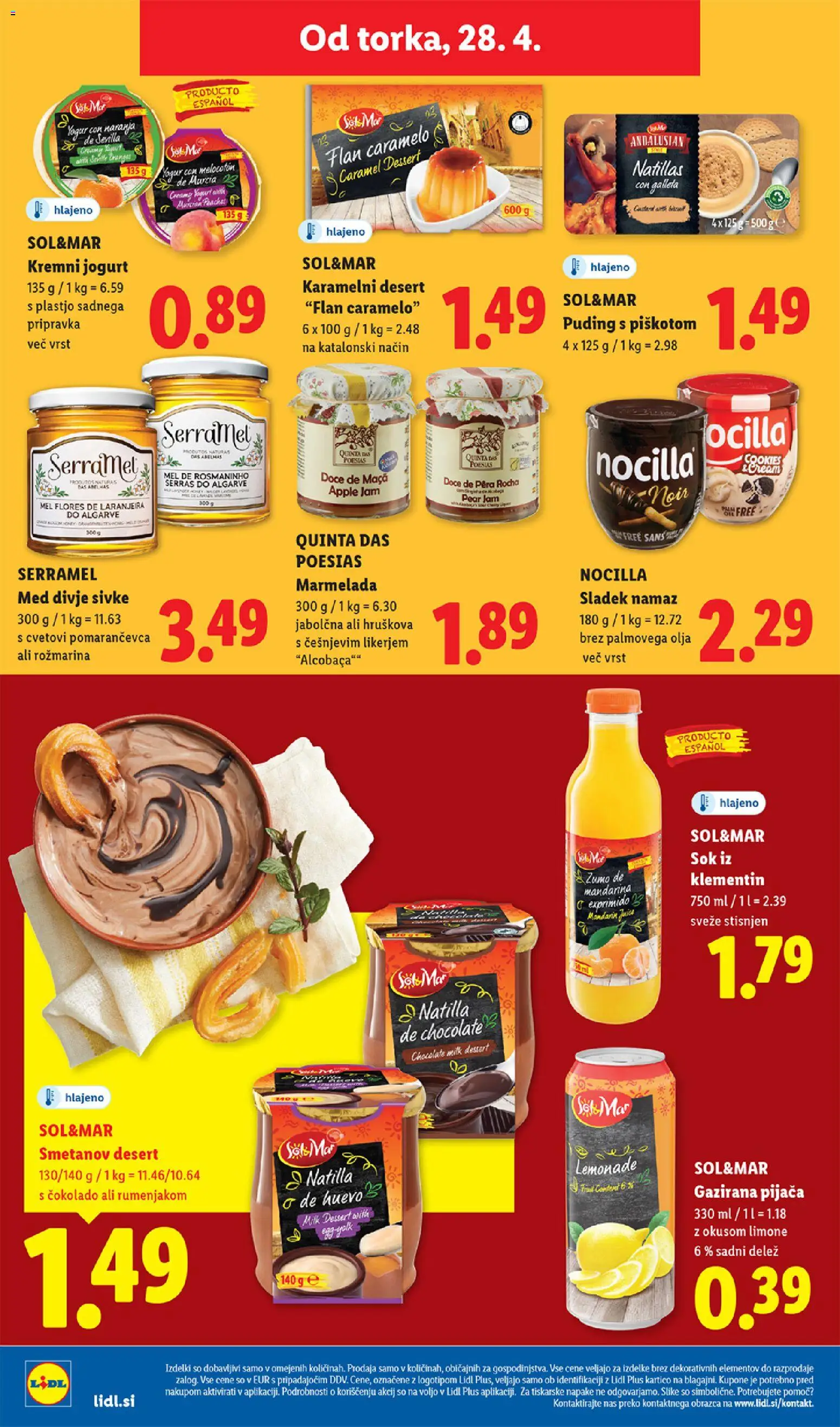 Novi Lidl katalog ponudbe – veljaven od 23.04.2026 | Stran: 66 | Izdelki: Puding, Namaz, Marmelada, Sok