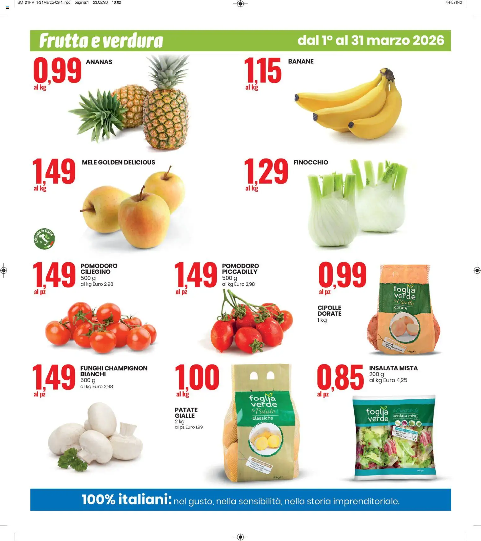 Volantino Eurospin del 01.03.2026 | Pagina: 2 | Prodotti: Mele, Patate, Ananas, Funghi
