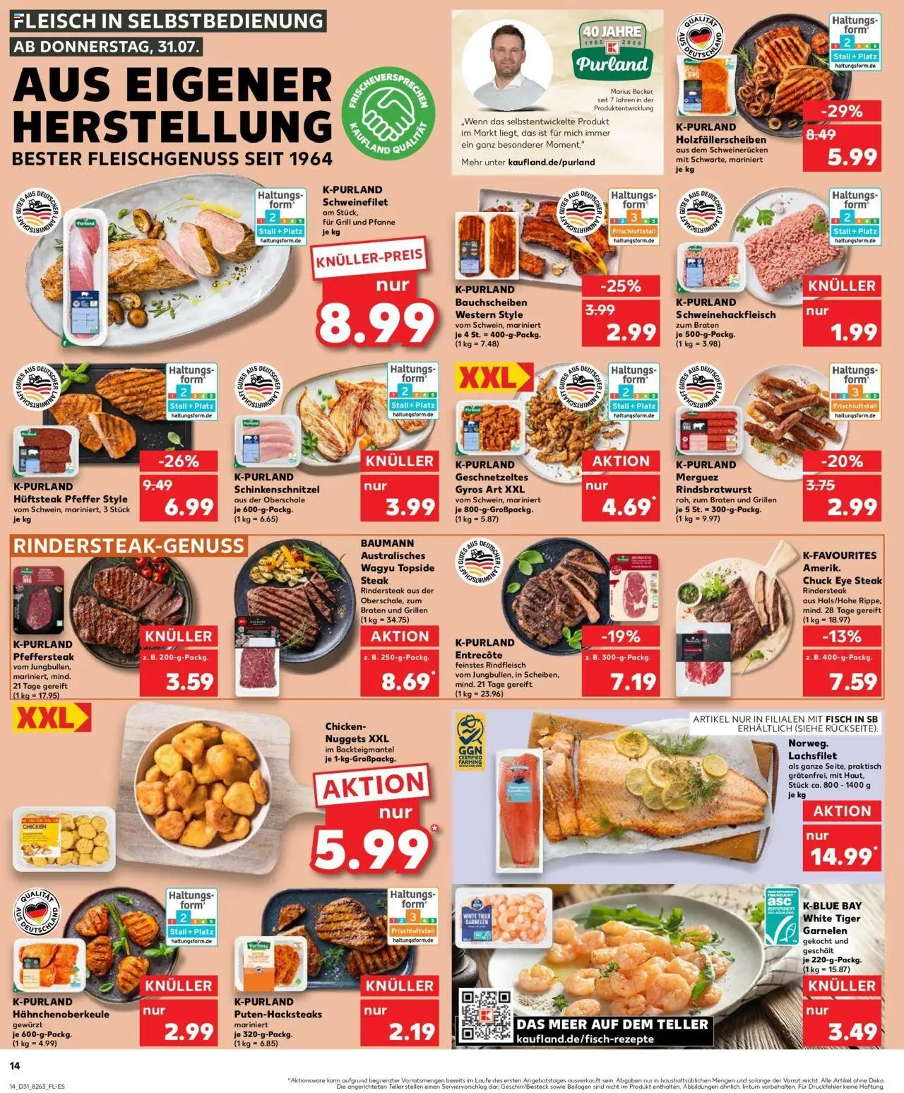Kaufland prospekt Eschwege	 - gültig ab dem 03.08.2025 | Seite: 25 | Produkte: Schweinefilet, Fisch, Steak, Fleisch