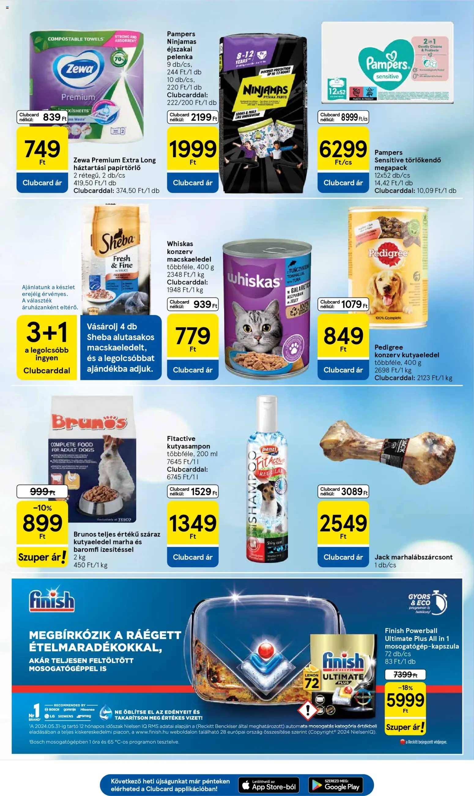 Tesco akciós ujság - amely érvényes a következő dátumtól: 08.01.2026 | Oldal: 27 | Termékek: Kutyaeledel, Whiskas, Pelenka, Óra