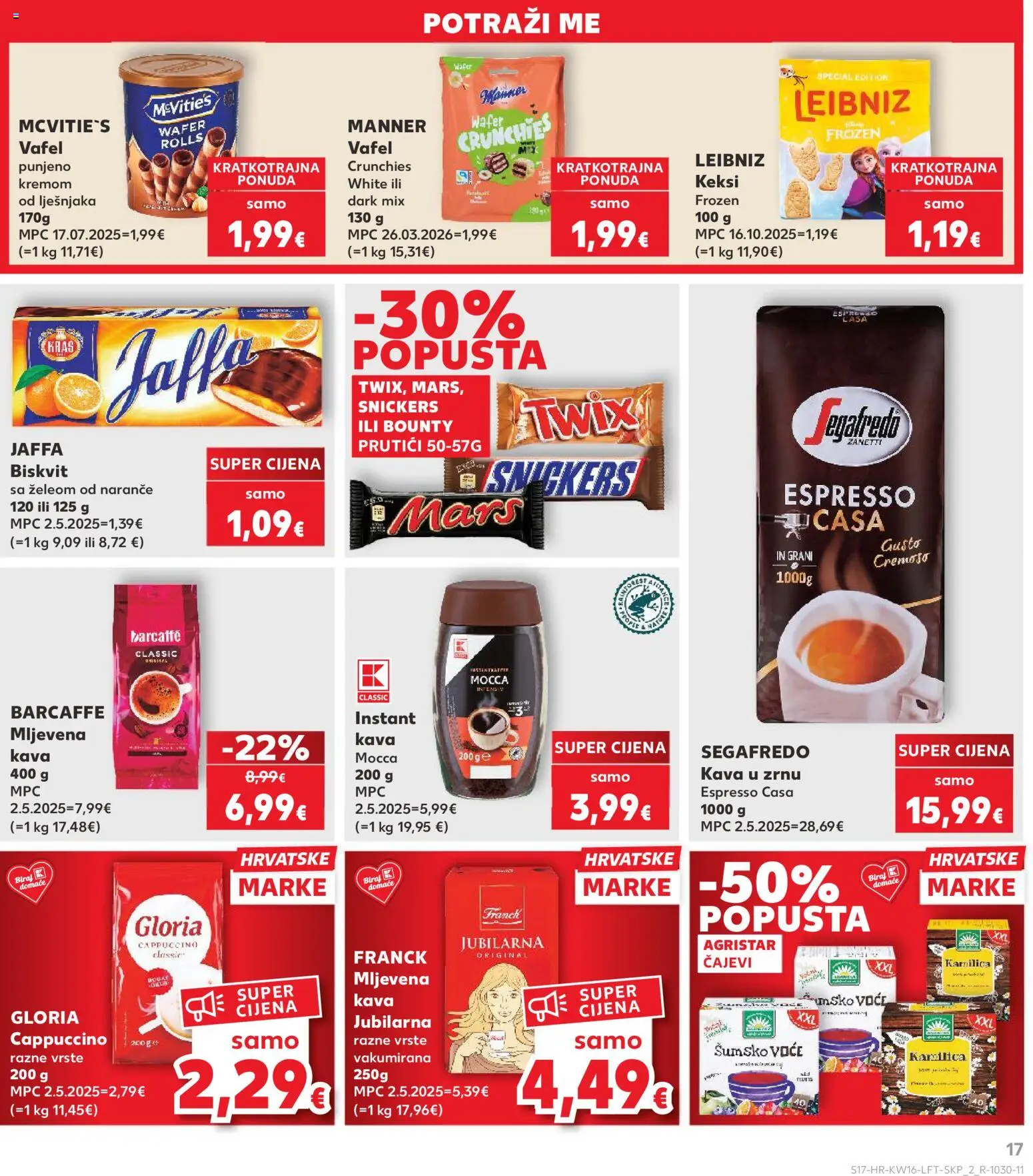 Kaufland katalog | vrijedi od 15.04.2026 | Stranica: 17 | Proizvodi: Keksi, Kava, Naranče, Barcaffe