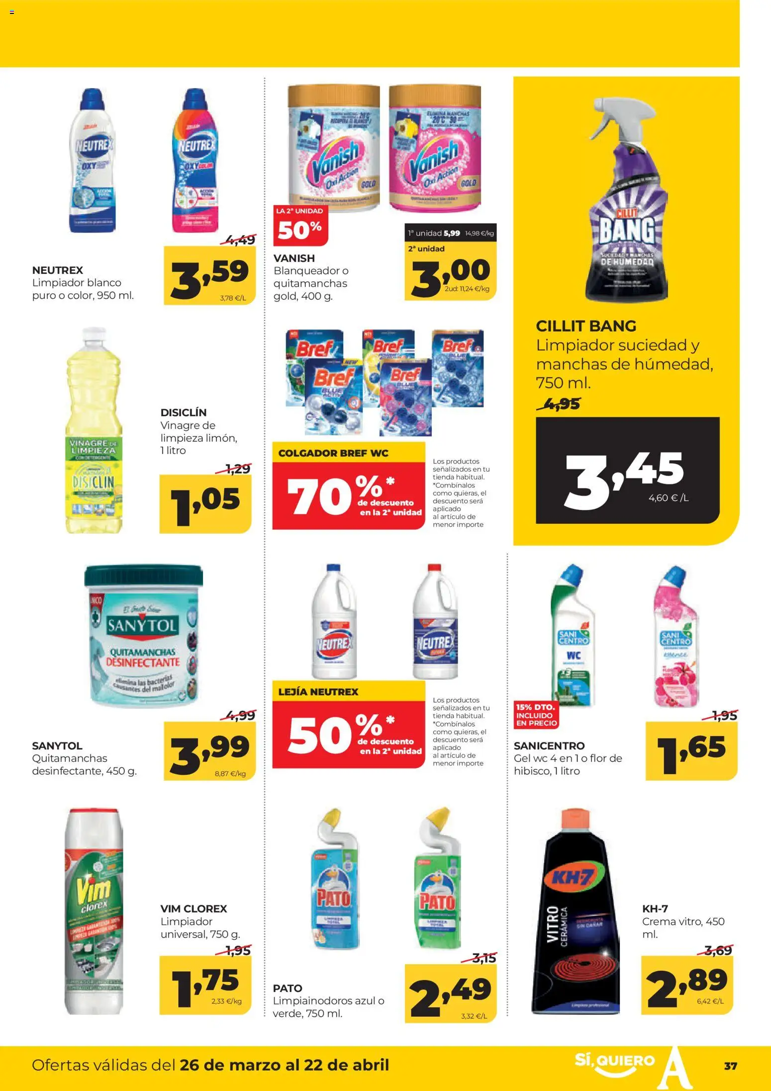 Alimerka Mensual del 26 de marzo al 22 de abril Castilla y León │ válido desde el 26.03.2026 | Página: 39 | Productos: Quitamanchas, Crema, Δεξαμενή