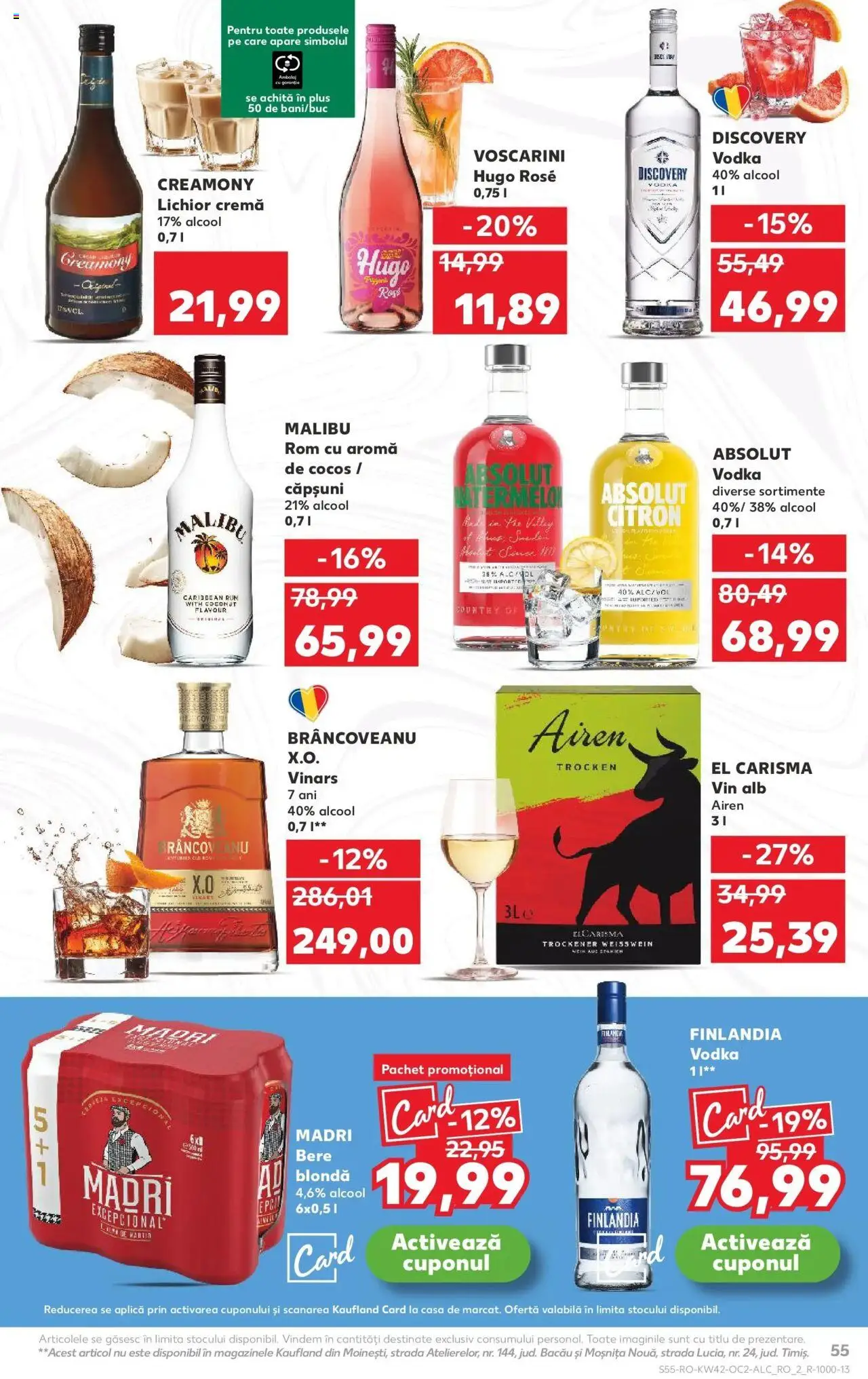 Noul catalog Kaufland – valabil de la 15.10.2025 | Pagină: 55 | Produse: Lichior, Bere, Căpșuni, Vodka
