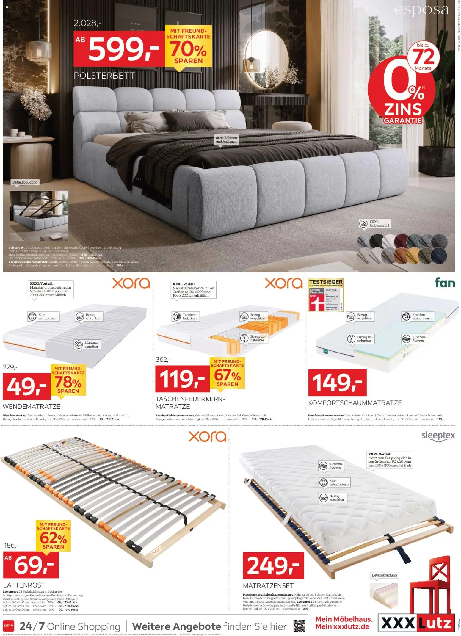 XXXL Lutz Neueröffnungsangebote – gültig ab 01.03.2026 | Seite: 9 | Produkte: Matratze, Lattenrost, Polsterbett, Schal