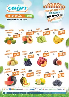 18.09.2025 tarihinden itibaren geçerli olan Çağrı Market kataloğu önizlemesi