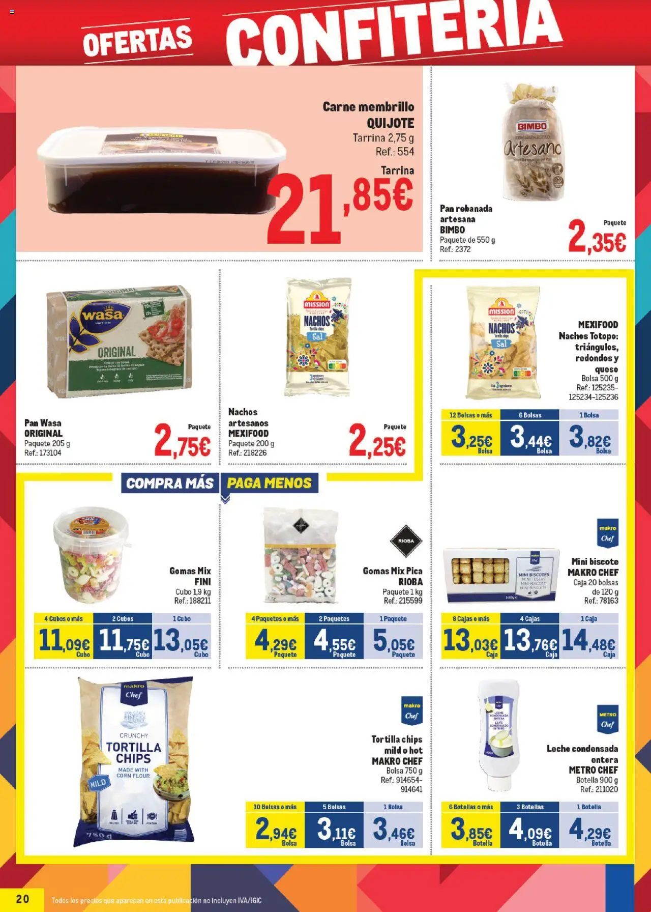 Makro - Precios Cataluña │ válido desde el 06.10.2025 | Página: 20 | Productos: Καλτσάκια μισά, Leche, Queso, Bolsa
