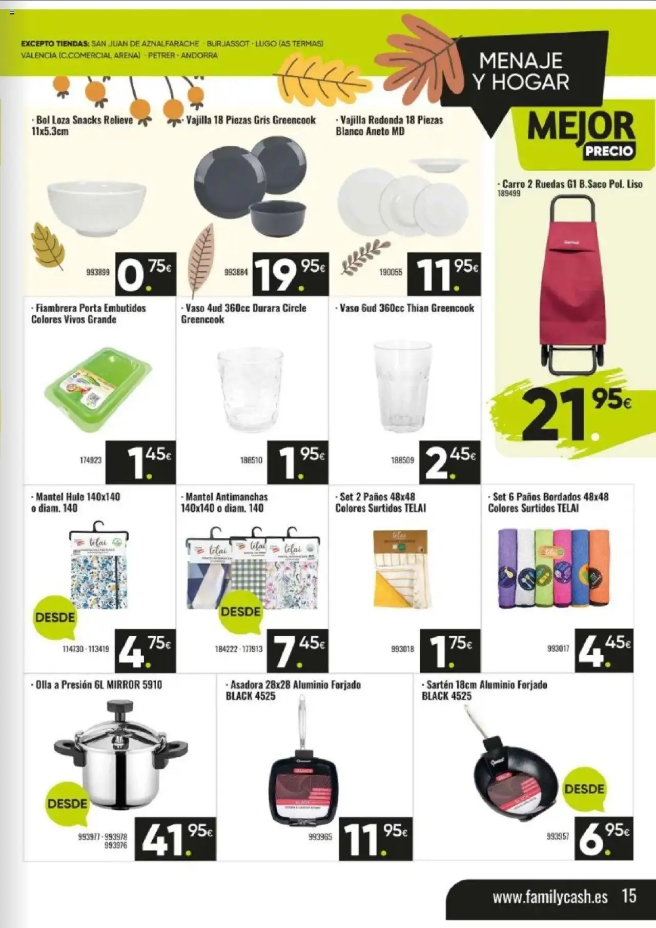 Family Cash folleto │ válido desde el 06.10.2025 | Página: 14 | Productos: Mantel, Fiambrera, Νυχτικό, Βρεφικό κρεβάτι