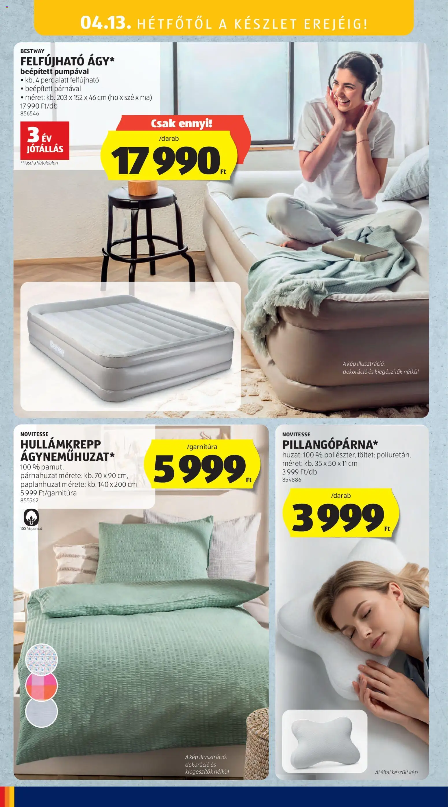 Aldi akciós ujság - amely érvényes a következő dátumtól: 09.04.2026 | Oldal: 12 | Termékek: Párnahuzat, Dekoráció