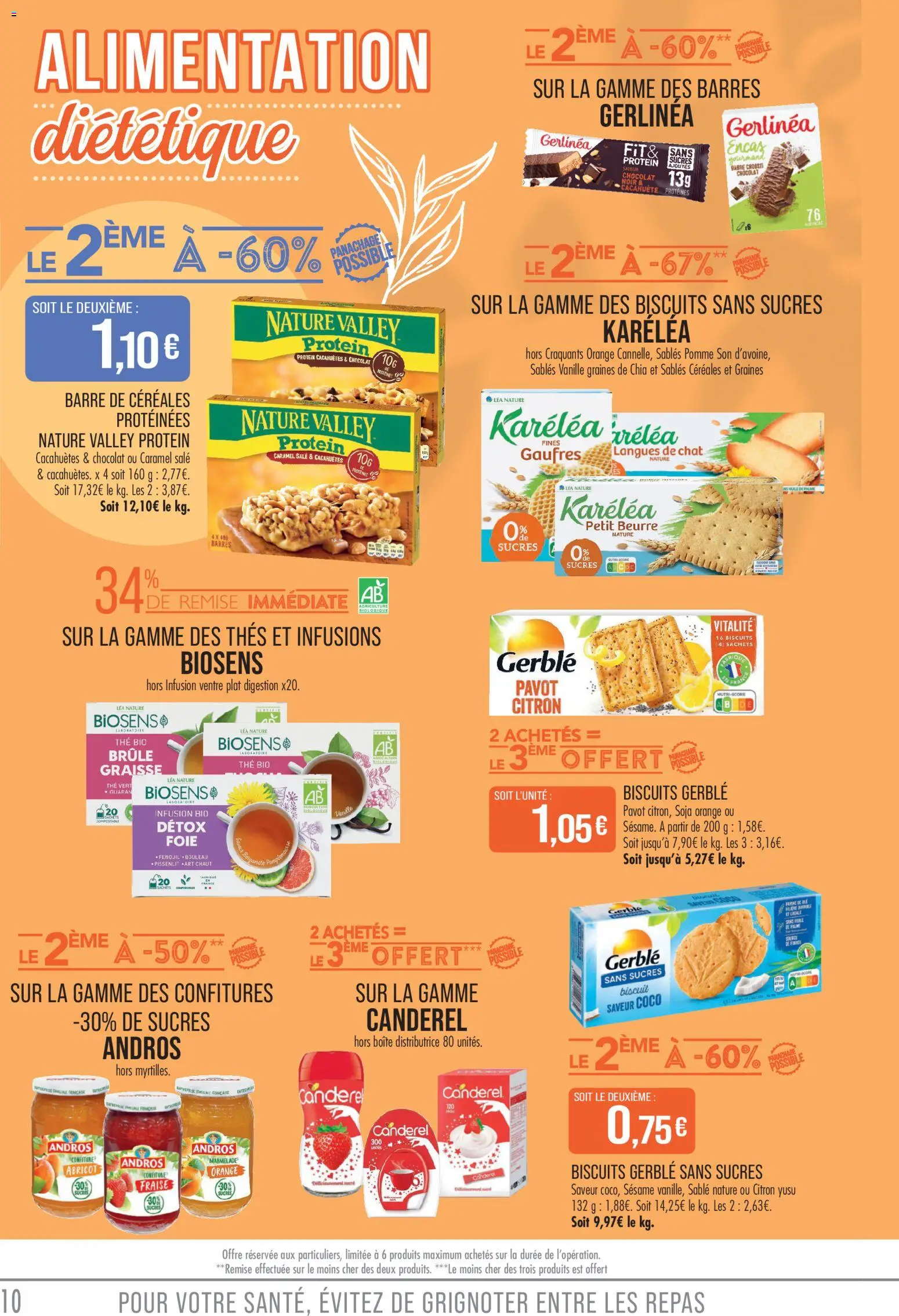 {H1} | Page: 10 | Produits: Abricot, Orange, Pomme, Infusion