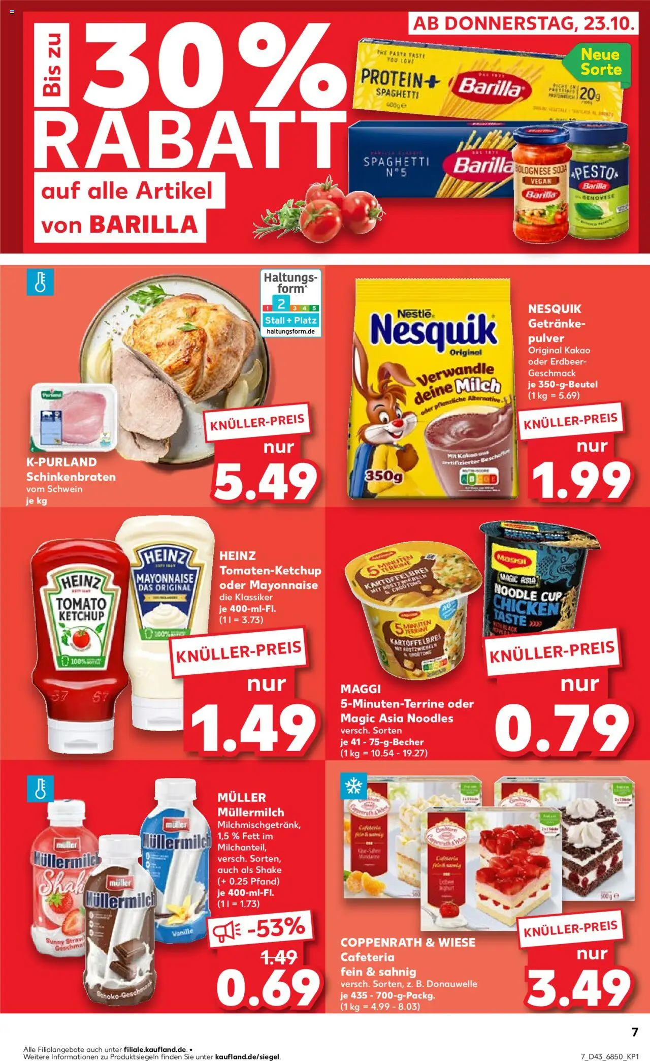 Kaufland prospekt Speyer	 – gültig ab 23.10.2025 | Seite: 7 | Produkte: Nesquik, Mayonnaise, Müllermilch, Ketchup