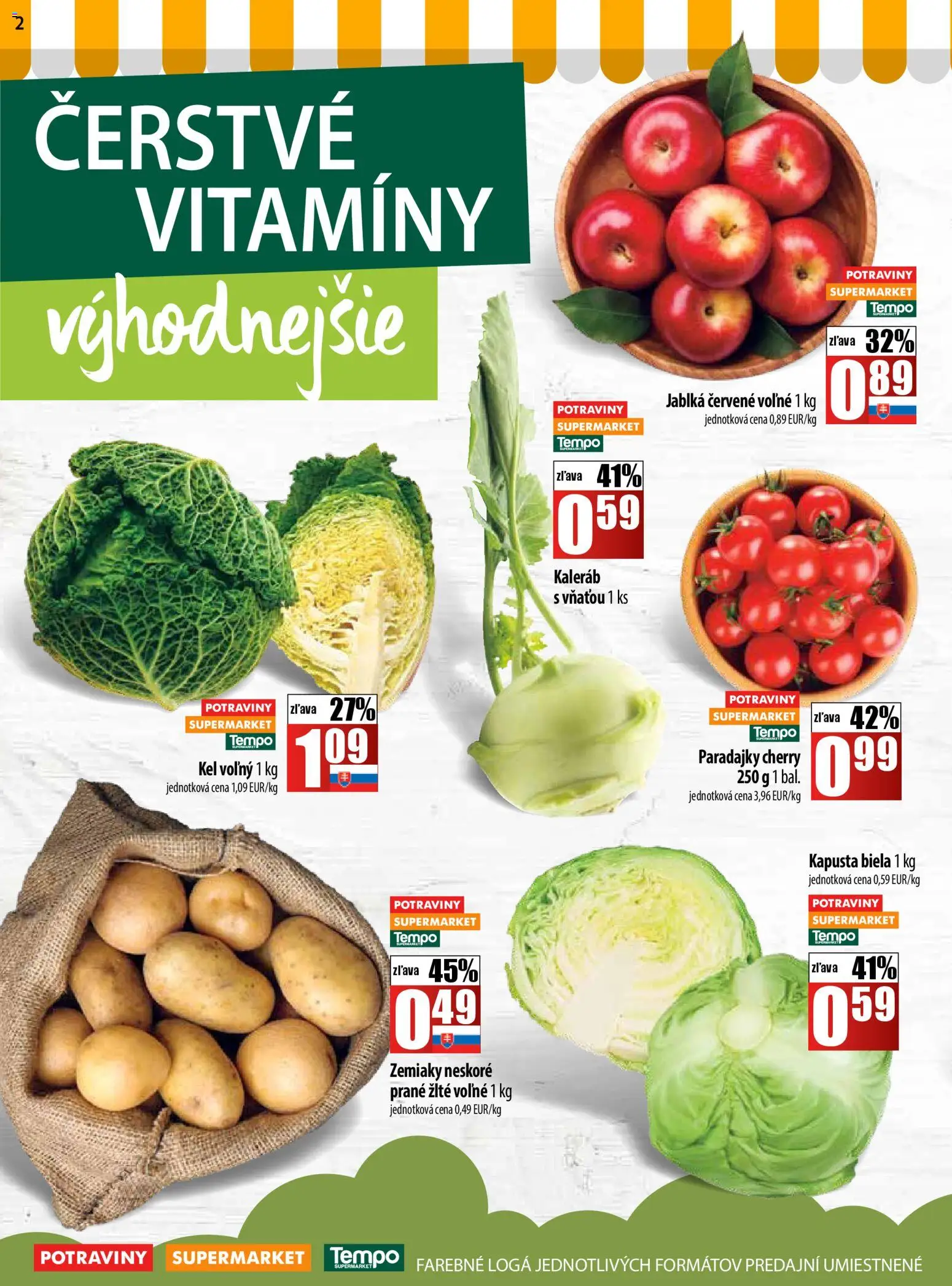Nové COOP Jednota akcie – leták je platný od 27.11.2025 | Strana: 2 | Produkty: Kapusta, Paradajky, Kapusta biela, Zemiaky