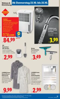 Lidl Flugblatt ab 23.10.2025 gültig | Seite: 25 | Produkte: Wasser, Bademantel