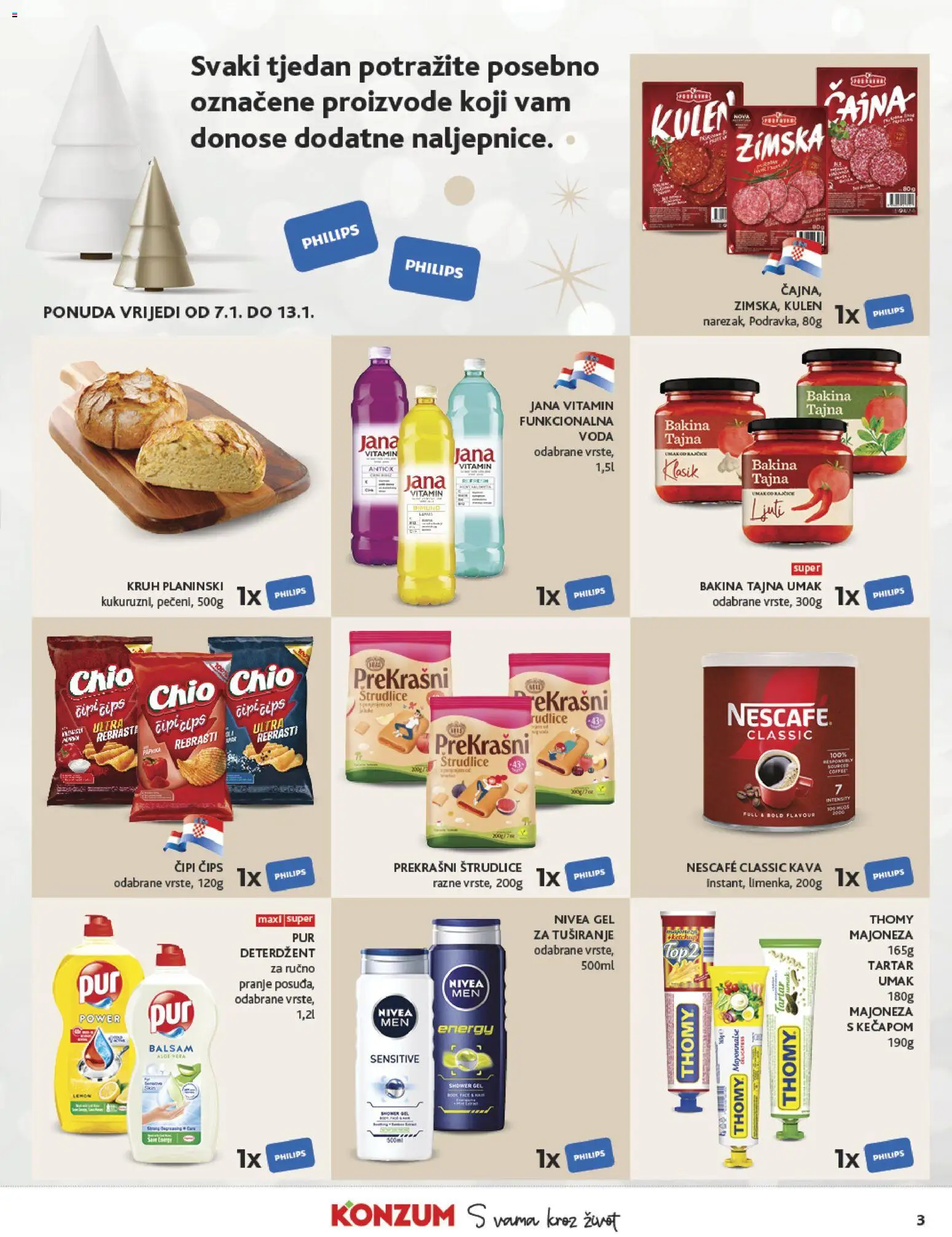 Konzum HR akciós ujság - amely érvényes a következő dátumtól: 07.01.2026 | Oldal: 3 | Termékek: Nescafé