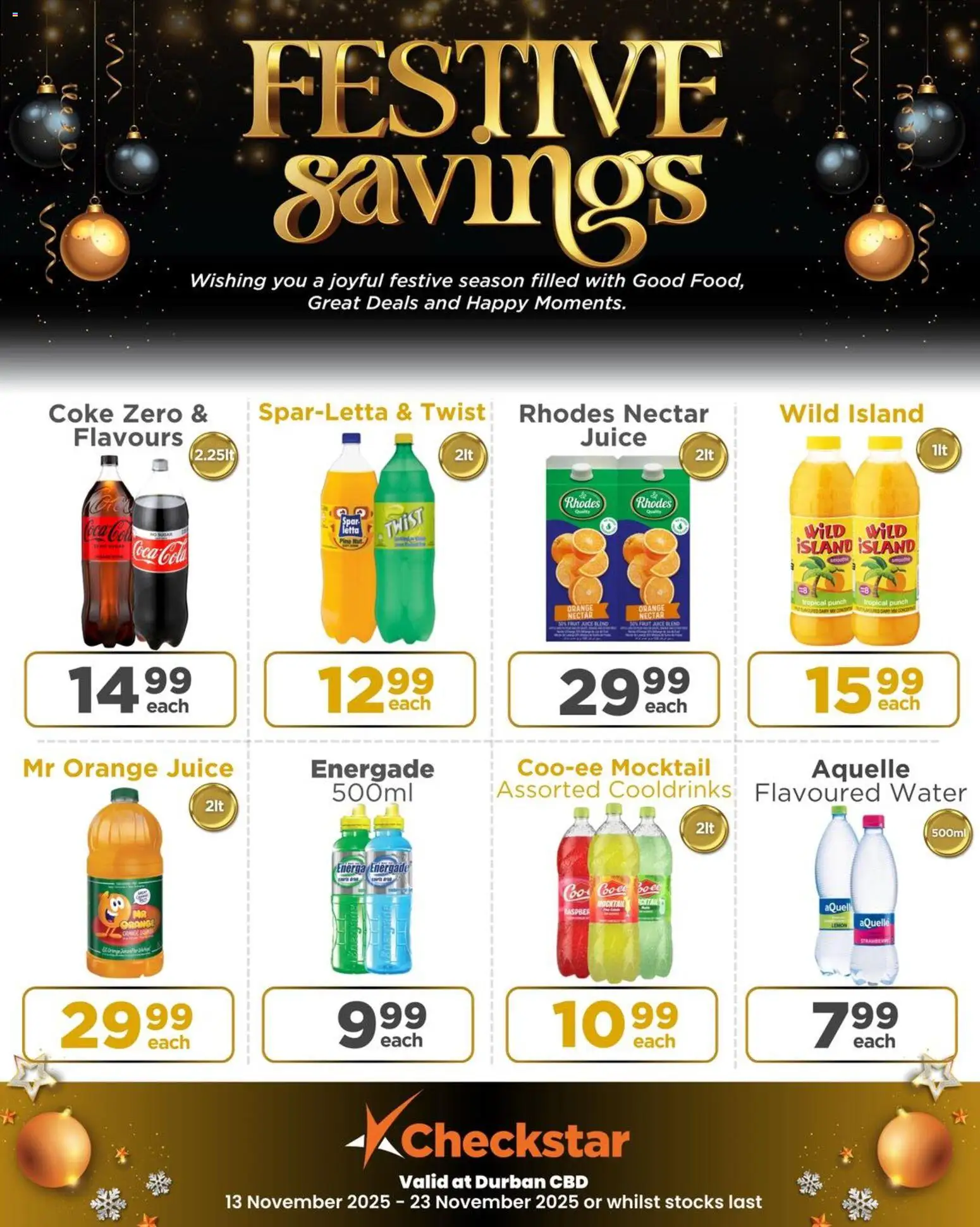 New Check Star catalogue – valid from 13.11.2025 | Page: 10 | Products: Coke, Juice, Water, Lemon