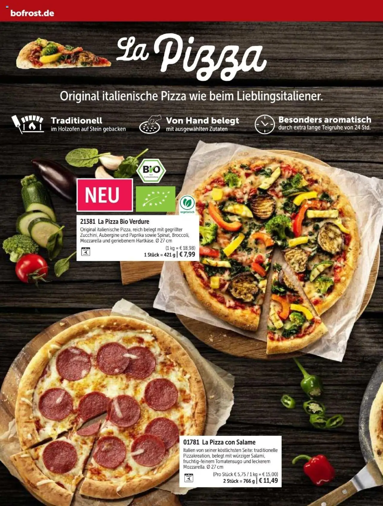 Bofrost Katalog – gültig ab 07.09.2025 | Seite: 118 | Produkte: Mozzarella, Paprika, Aubergine, Pizza