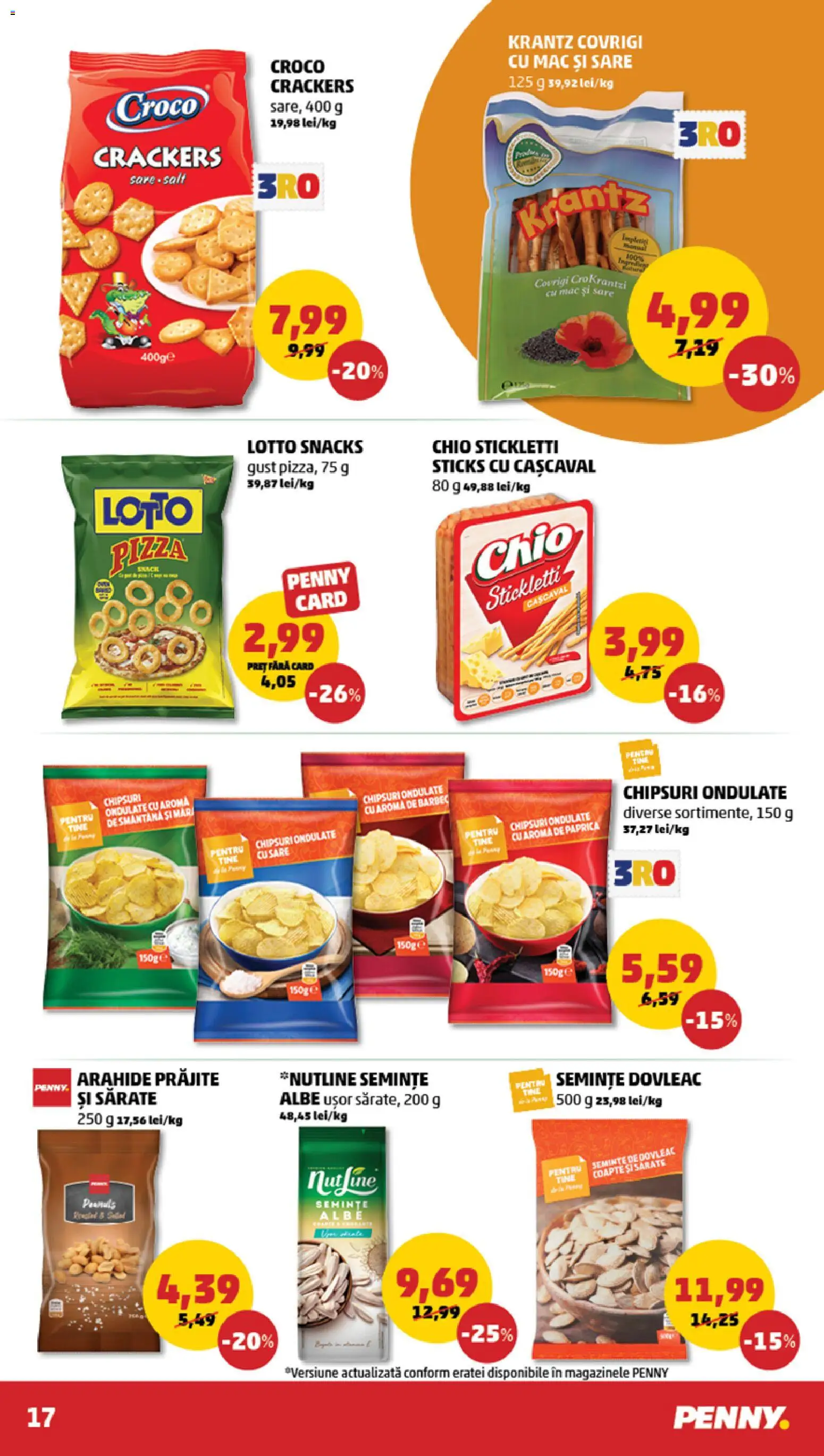 Noul catalog PENNY – valabil de la 28.01.2026 | Pagină: 17 | Produse: Cașcaval, Pizza, Chipsuri, Smântână