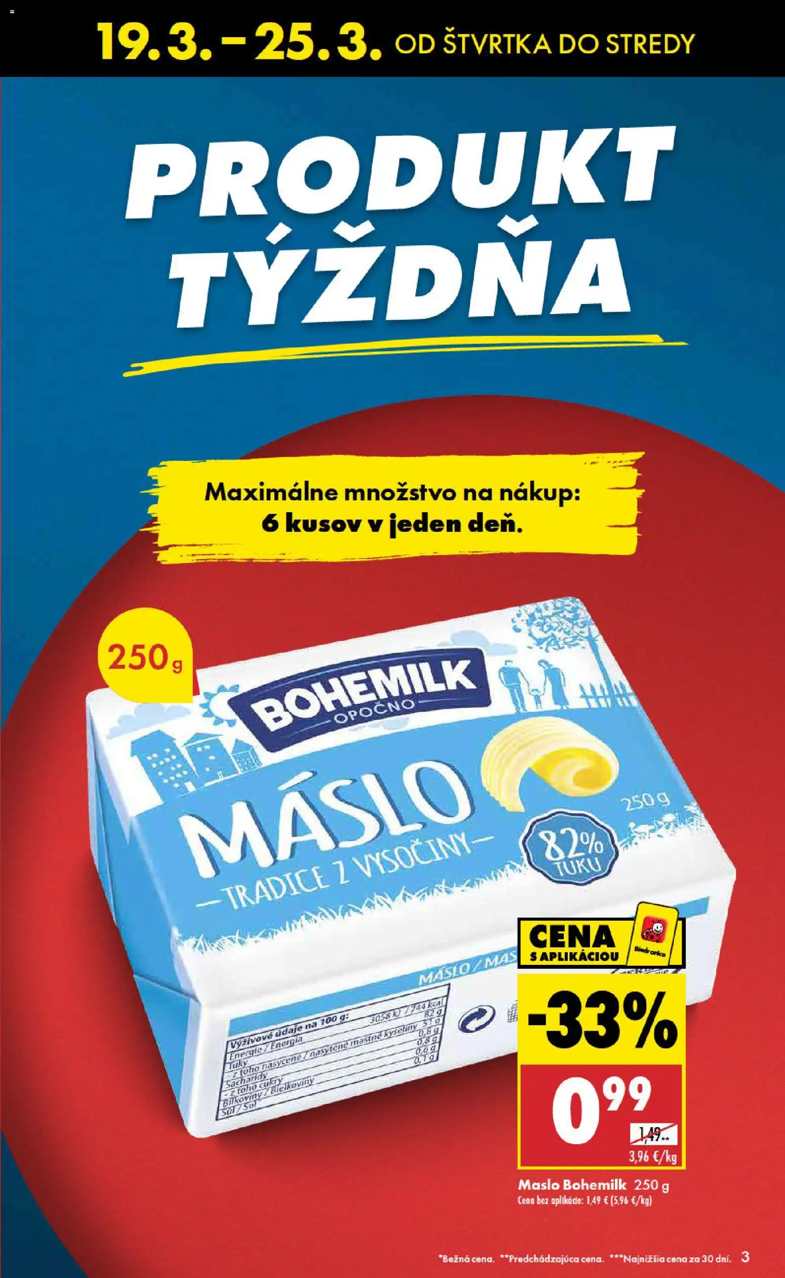 Nové Biedronka akcie – leták je platný od 19.03.2026 | Strana: 3 | Produkty: Maslo, Soľ