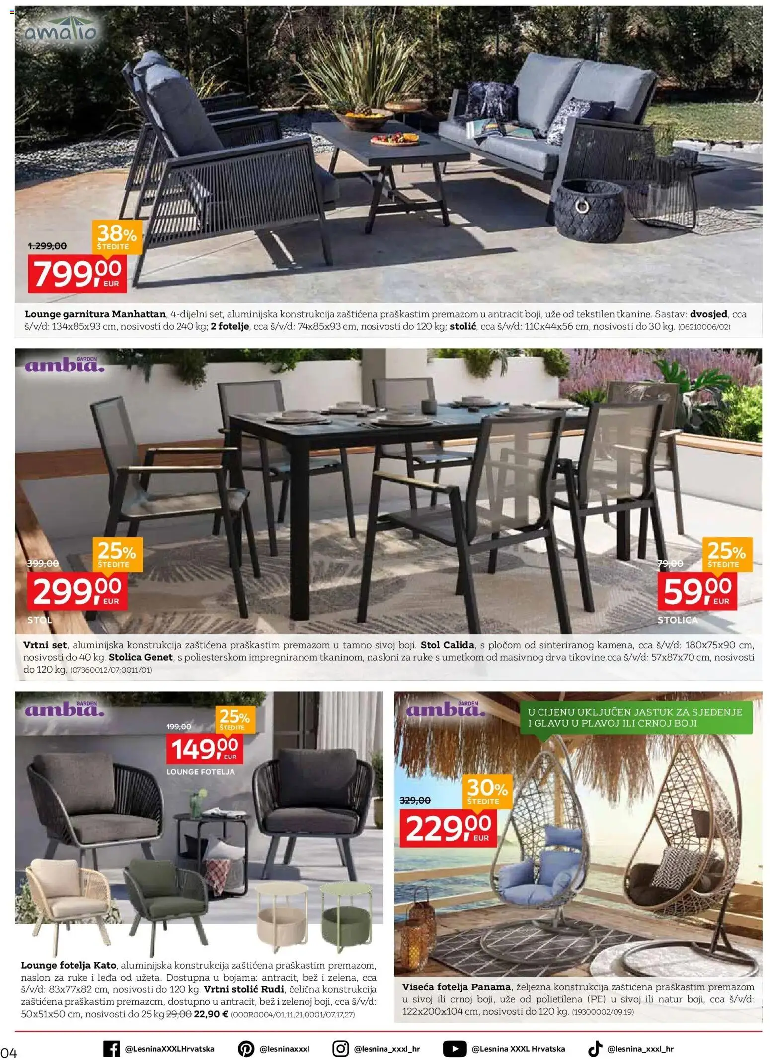 Lesnina katalog | vrijedi od 30.03.2026 | Stranica: 4 | Proizvodi: Jastuk, Stolić, Stol, Vrtni stolić