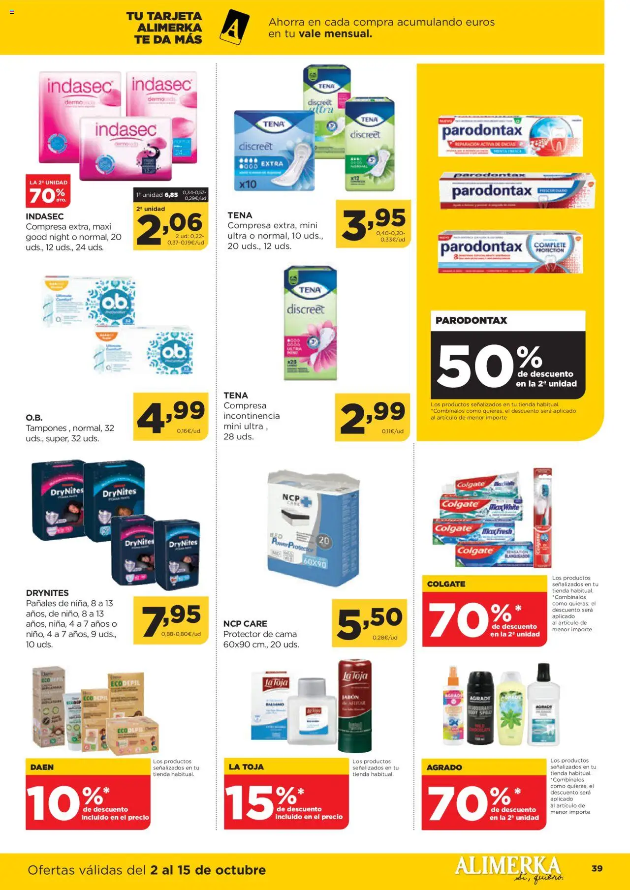 Alimerka folleto Asturias │ válido desde el 02.10.2025 | Página: 39 | Productos: Jabón, Té, Cama