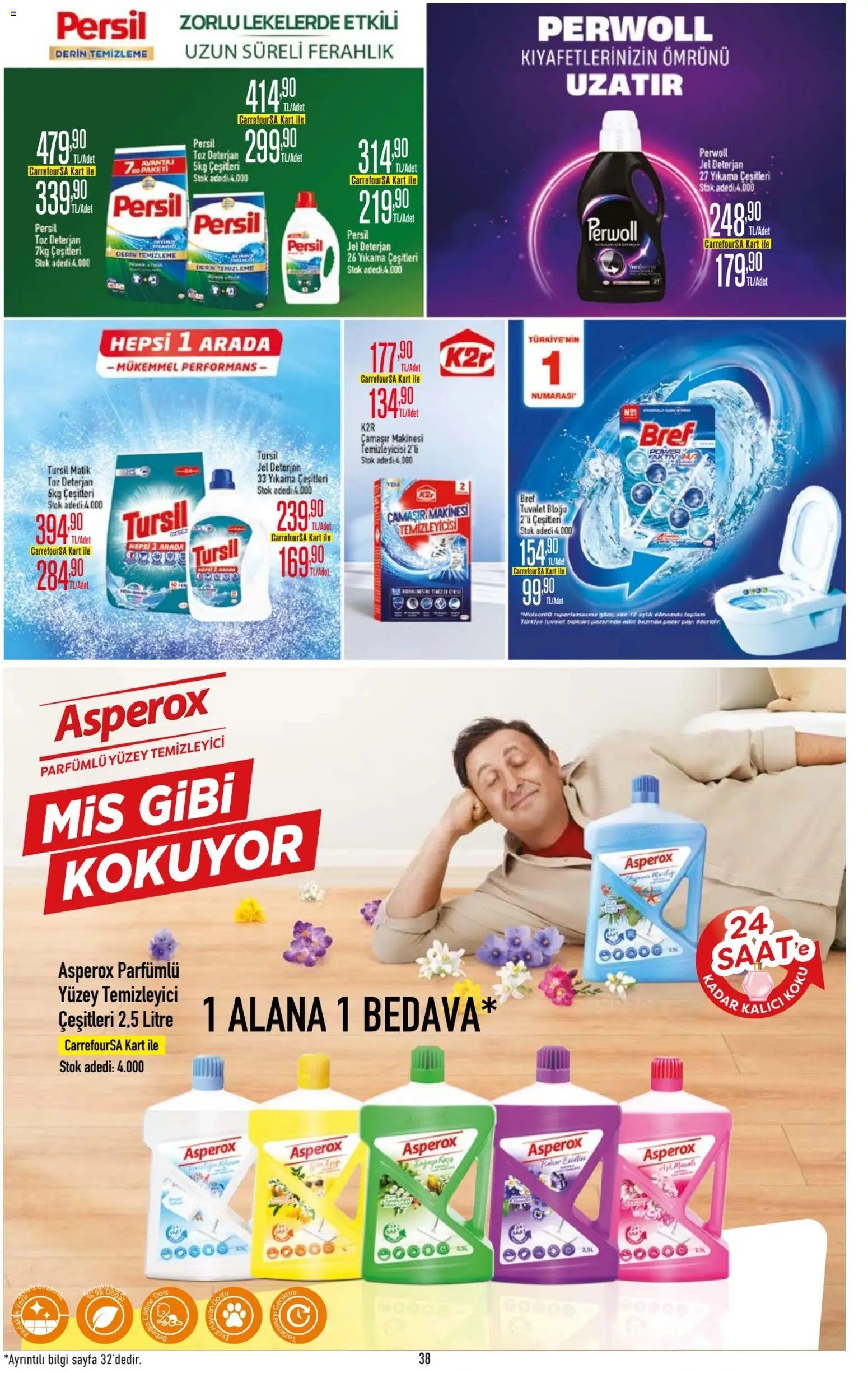 CarrefourSA Katalog - 09.04.2026 tarihinden itibaren geçerlidir | Sayfa: 39 | Ürünler: Tuvalet, Tuvalet bloğu, Koku, Çamaşır makinesi