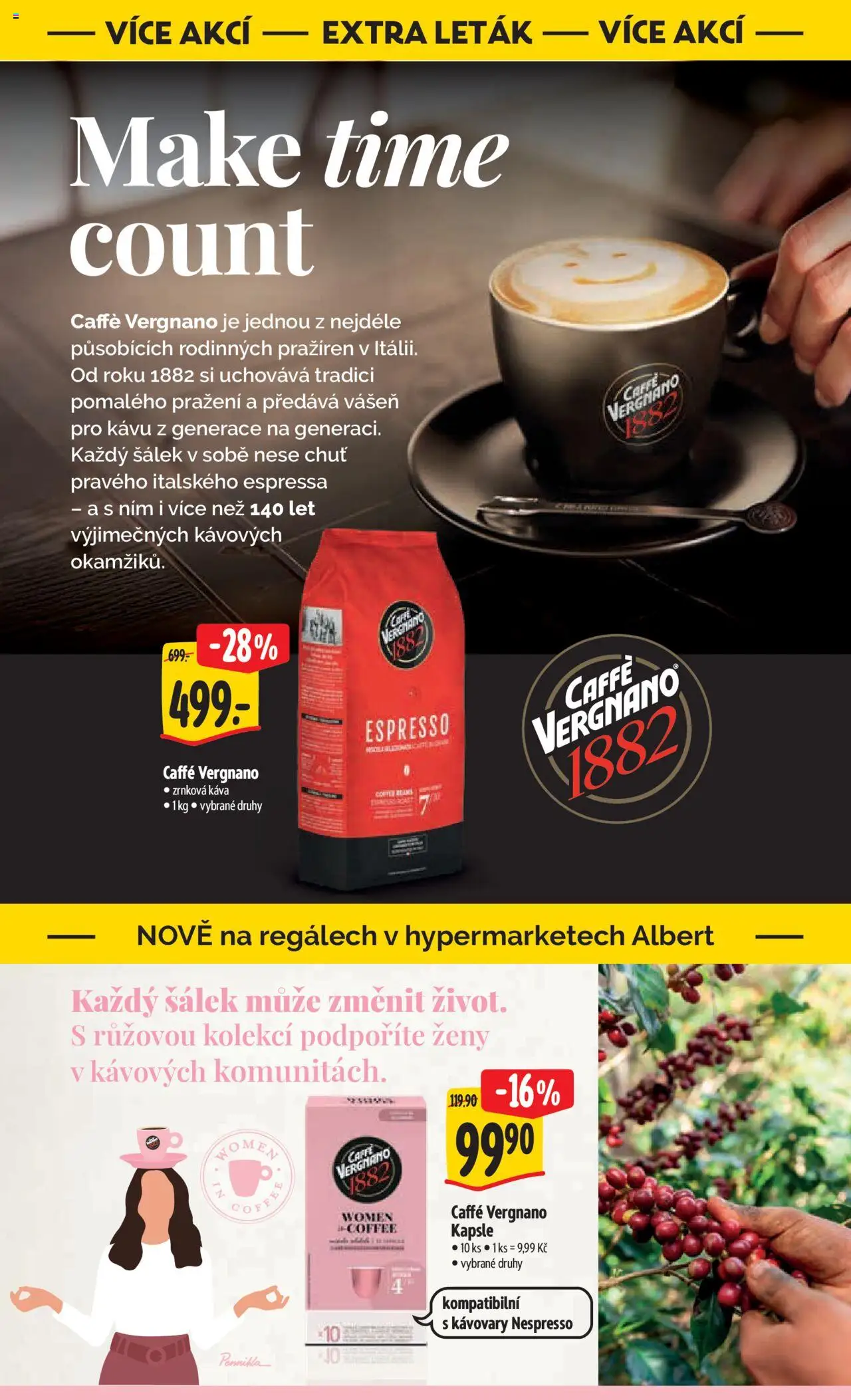 Albert leták - Hypermarket od 22.10.2025 | Strana: 52 | Produkty: Káva, Šálek, Nespresso, Zrnková káva