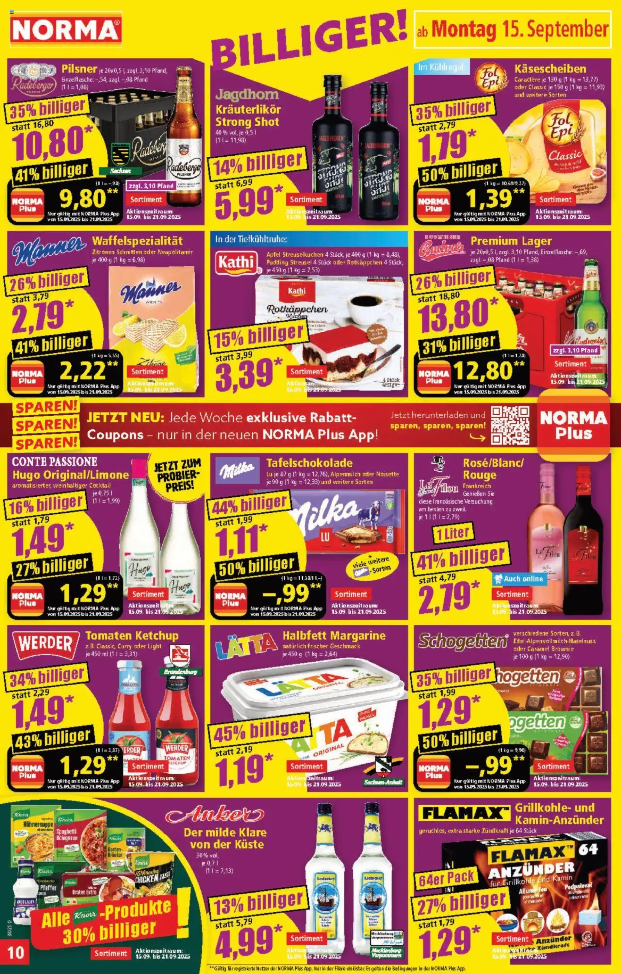 Norma Prospekt 	 – gültig ab 15.09.2025 | Seite: 10 | Produkte: Milka, Lätta, Kuchen, Ketchup