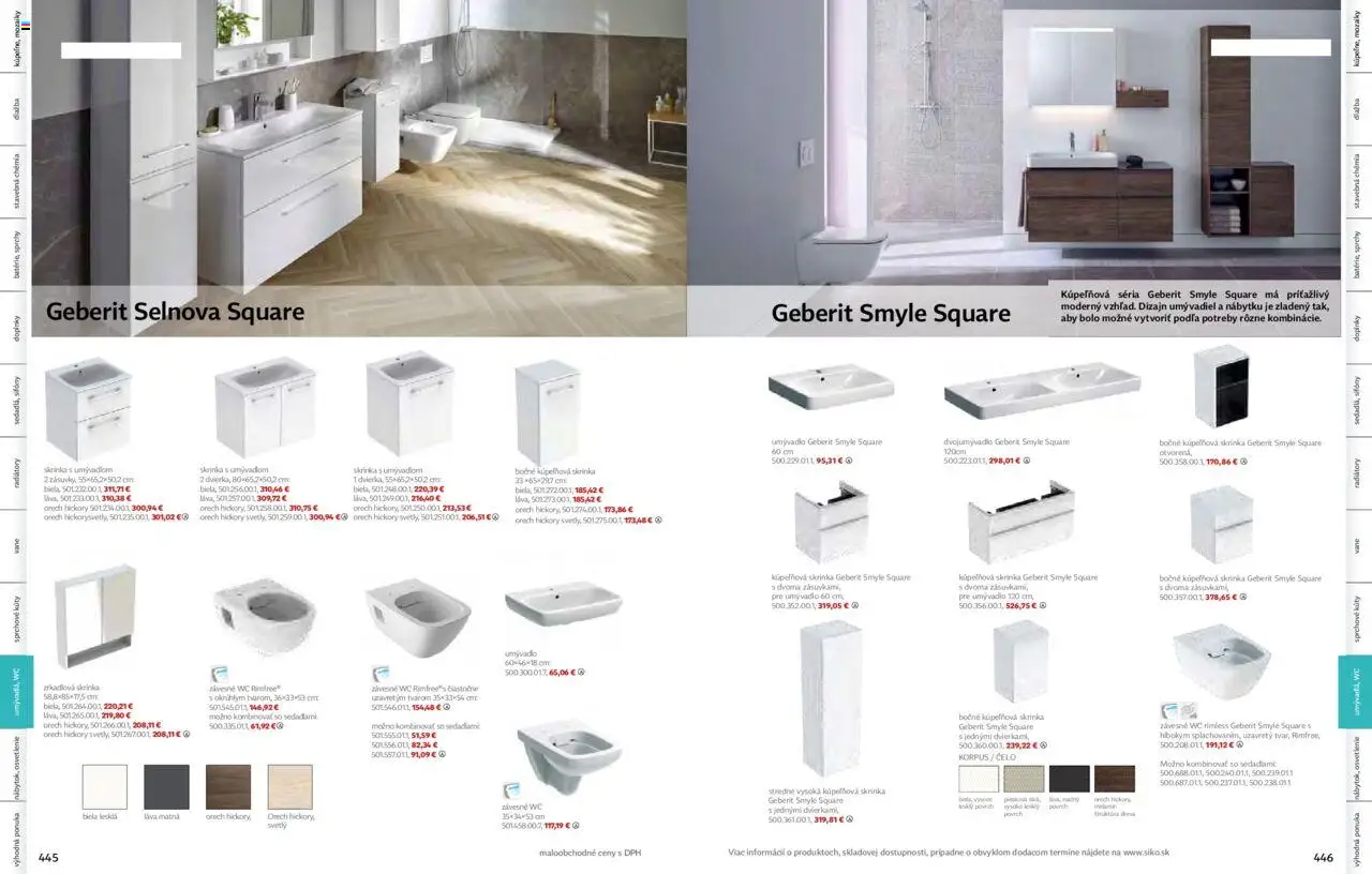 Nové Siko akcie – leták je platný od 01.09.2025 | Strana: 224 | Produkty: Osvetlenie, Kúpelňová skrinka, Skrinka s umývadlom, Geberit