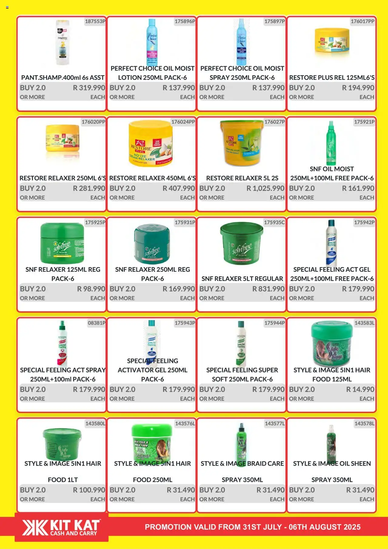 KIT KAT Cash & Carry Weekly Traders Special │ valid from 31.07.2025 | Page: 19 | Products: Oil, Cream, Relaxer, Lotion