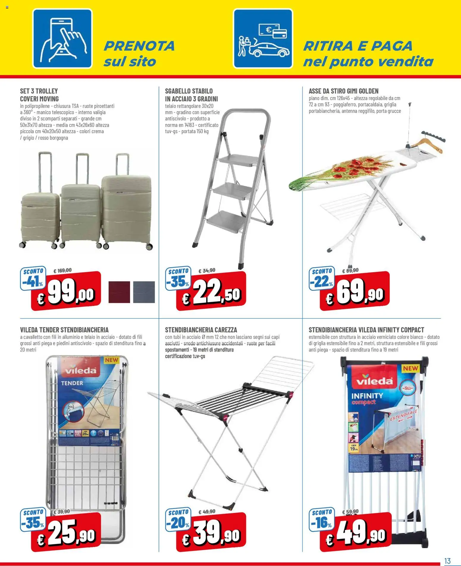 Volantino Galassia del 02.01.2026 | Pagina: 13 | Prodotti: Sgabello, Alluminio, Griglia, Grucce