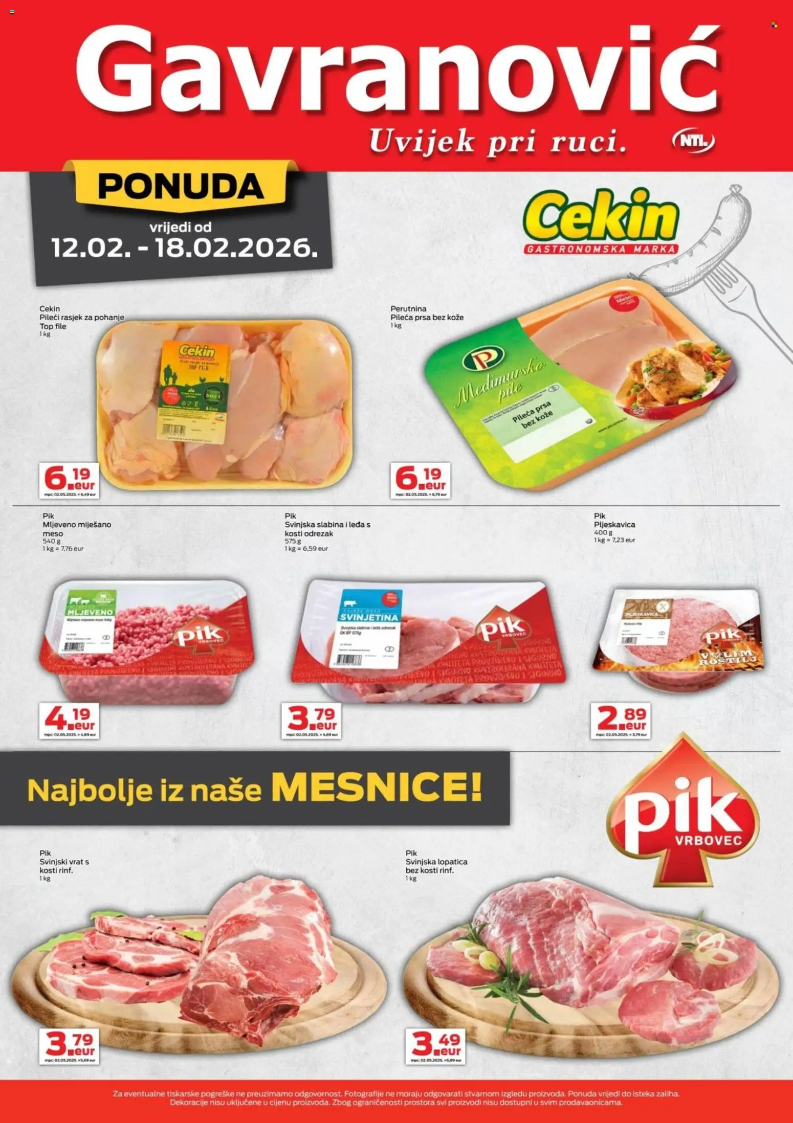 Gavranović katalog | vrijedi od 12.02.2026 | Stranica: 5 | Proizvodi: Svinjska lopatica, Meso, Svinjetina, Lopatica
