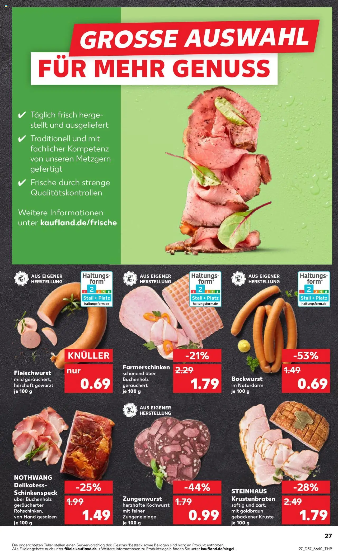 Kaufland prospekt Stuttgart	 – gültig ab 11.09.2025 | Seite: 27 | Produkte: Bockwurst, Krustenbraten