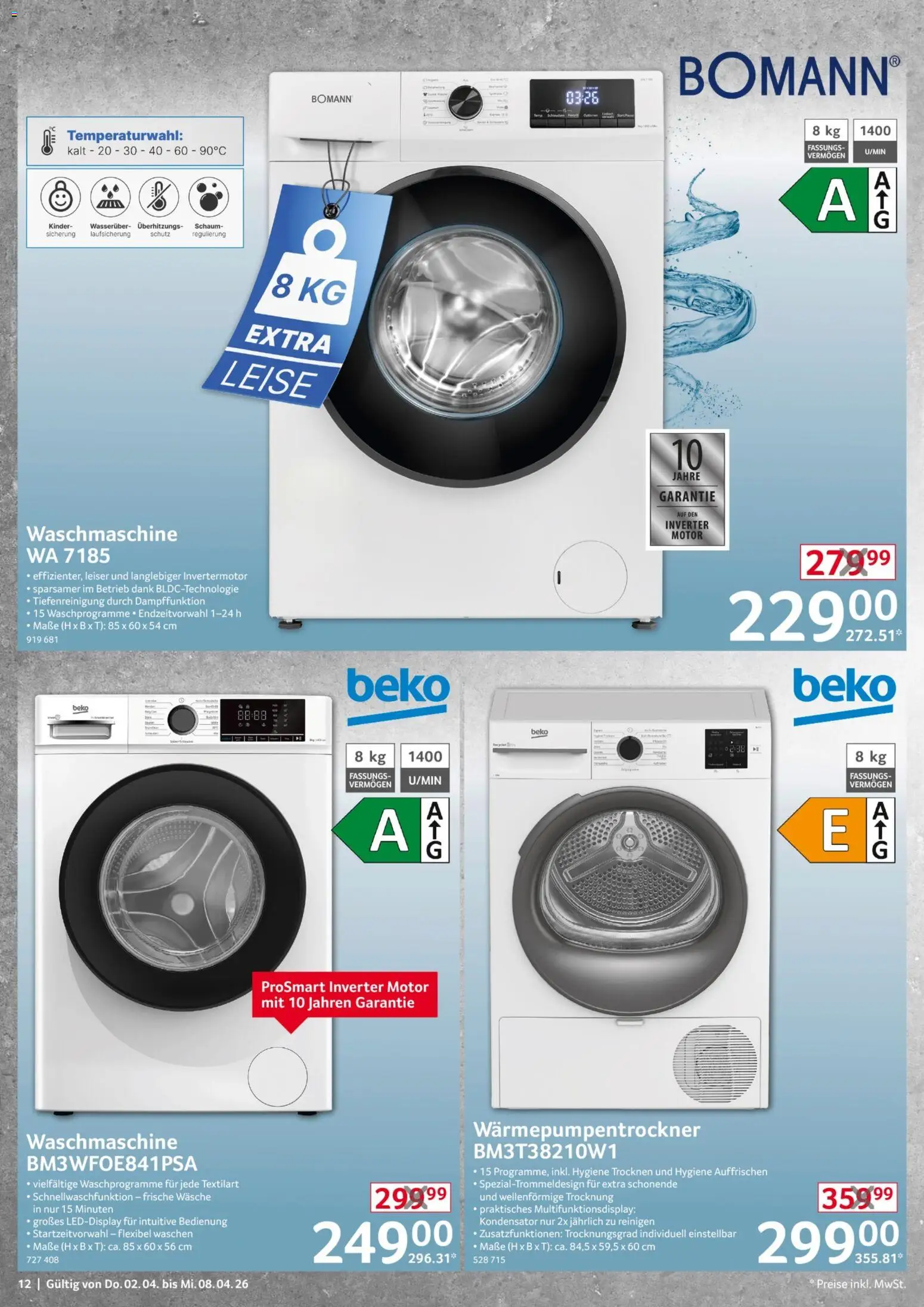 Selgros Non Food – gültig ab 02.04.2026 | Seite: 12 | Produkte: Waschmaschine