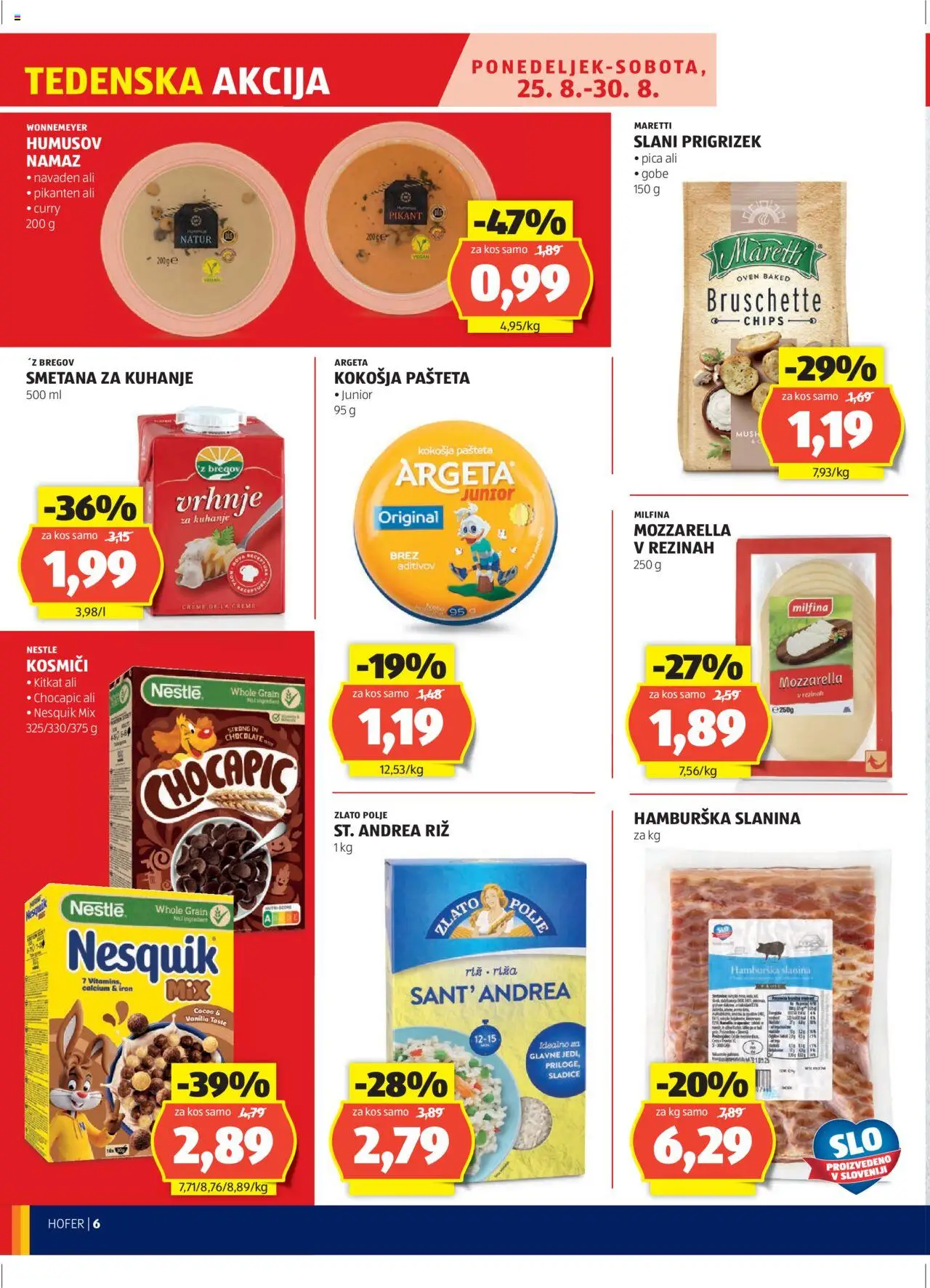 Hofer SI katalog | vrijedi od 21.08.2025 | Stranica: 6 | Proizvodi: Pica, Nesquik, Pašteta, Curry