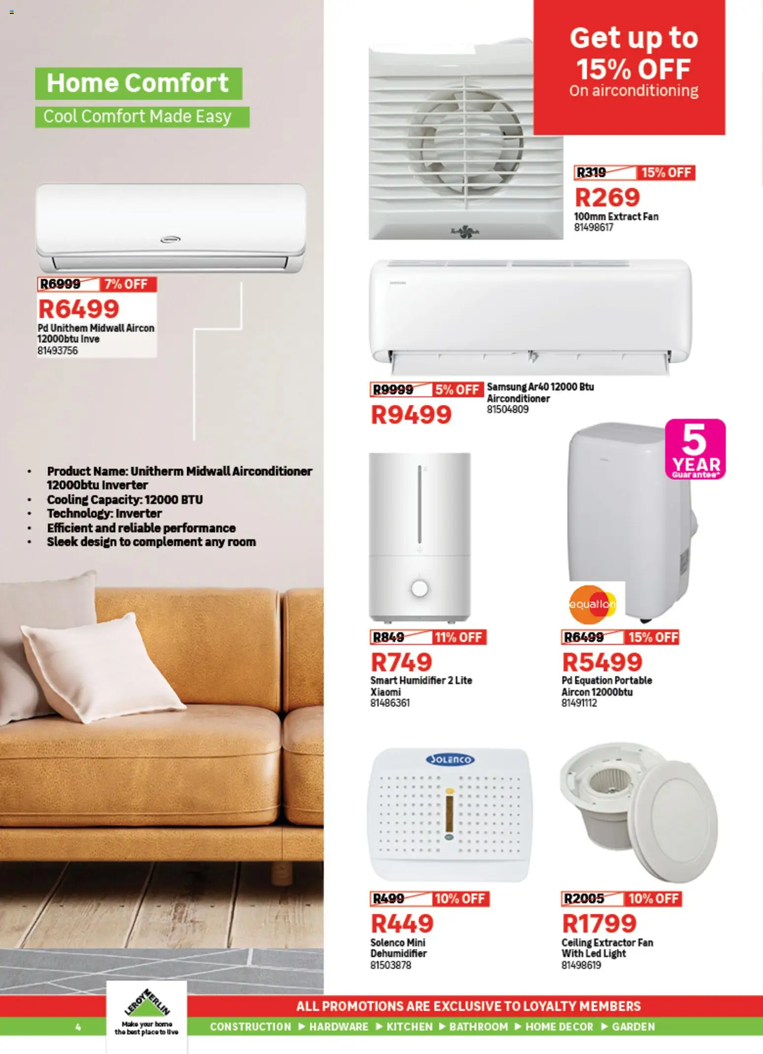 New Leroy Merlin catalogue – valid from 06.02.2026 | Page: 4 | Products: Fan, Light