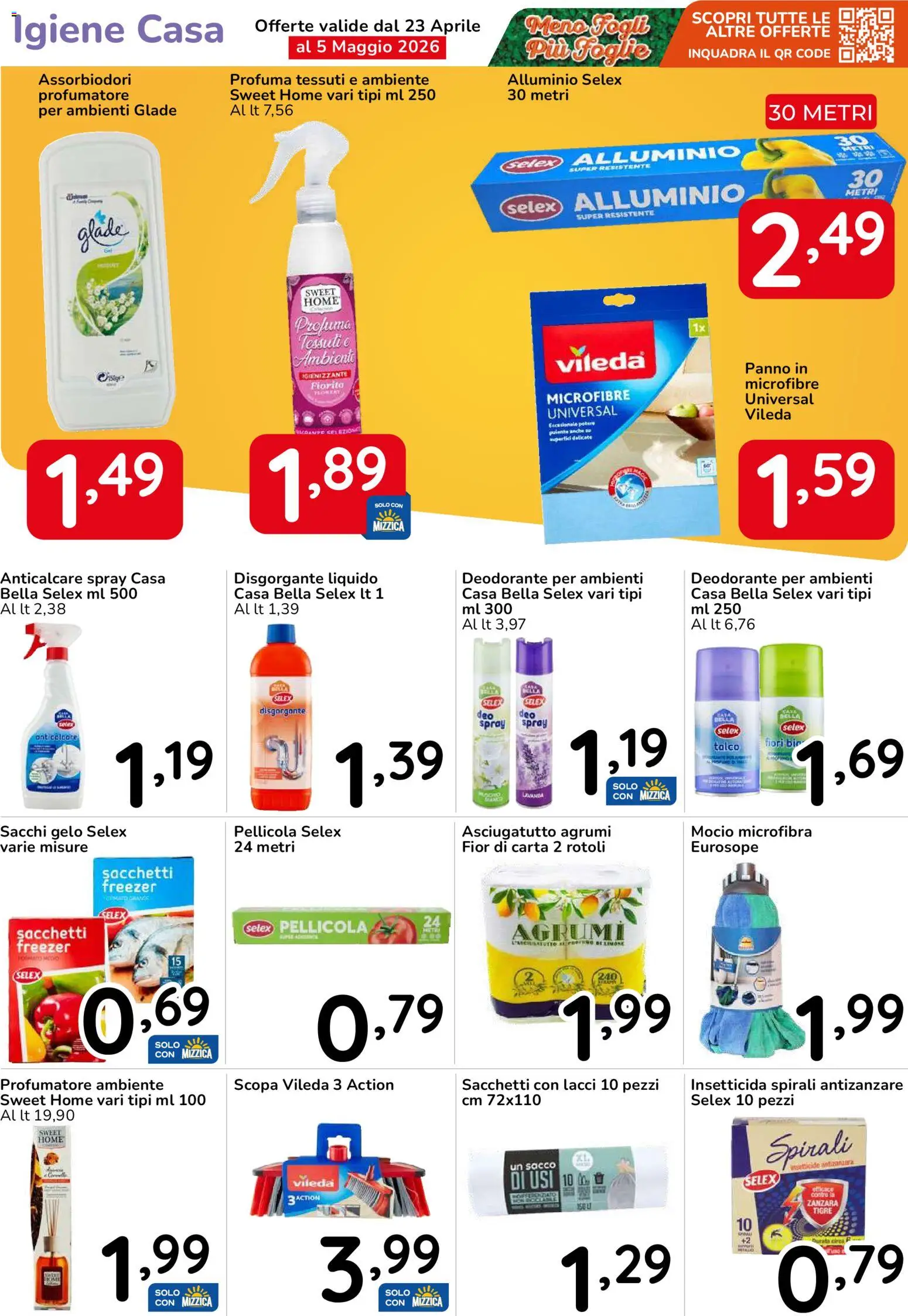 Volantino Famila del 23.04.2026 | Pagina: 42 | Prodotti: Talco, Agrumi, Scopa, Asciugatutto