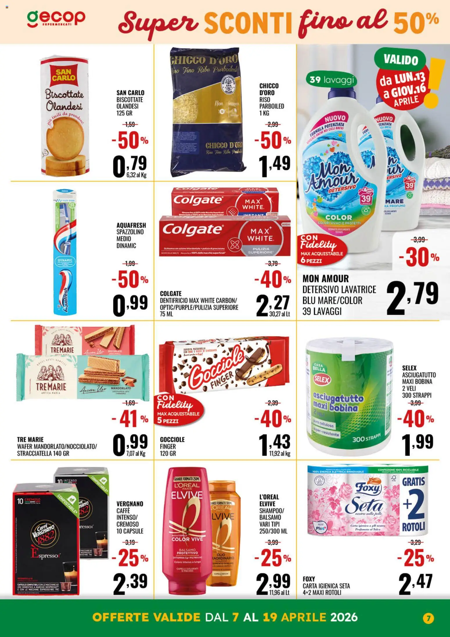 Volantino GECOP del 07.04.2026 | Pagina: 7 | Prodotti: Balsamo, Caffè, Spazzolino, Profumo